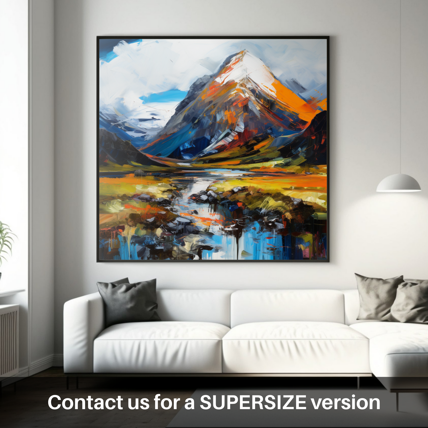 Painting and Art Print of Ben Nevis. Majestic Ben Nevis: An Expressionist Homage to Scotland's Highest Peak.