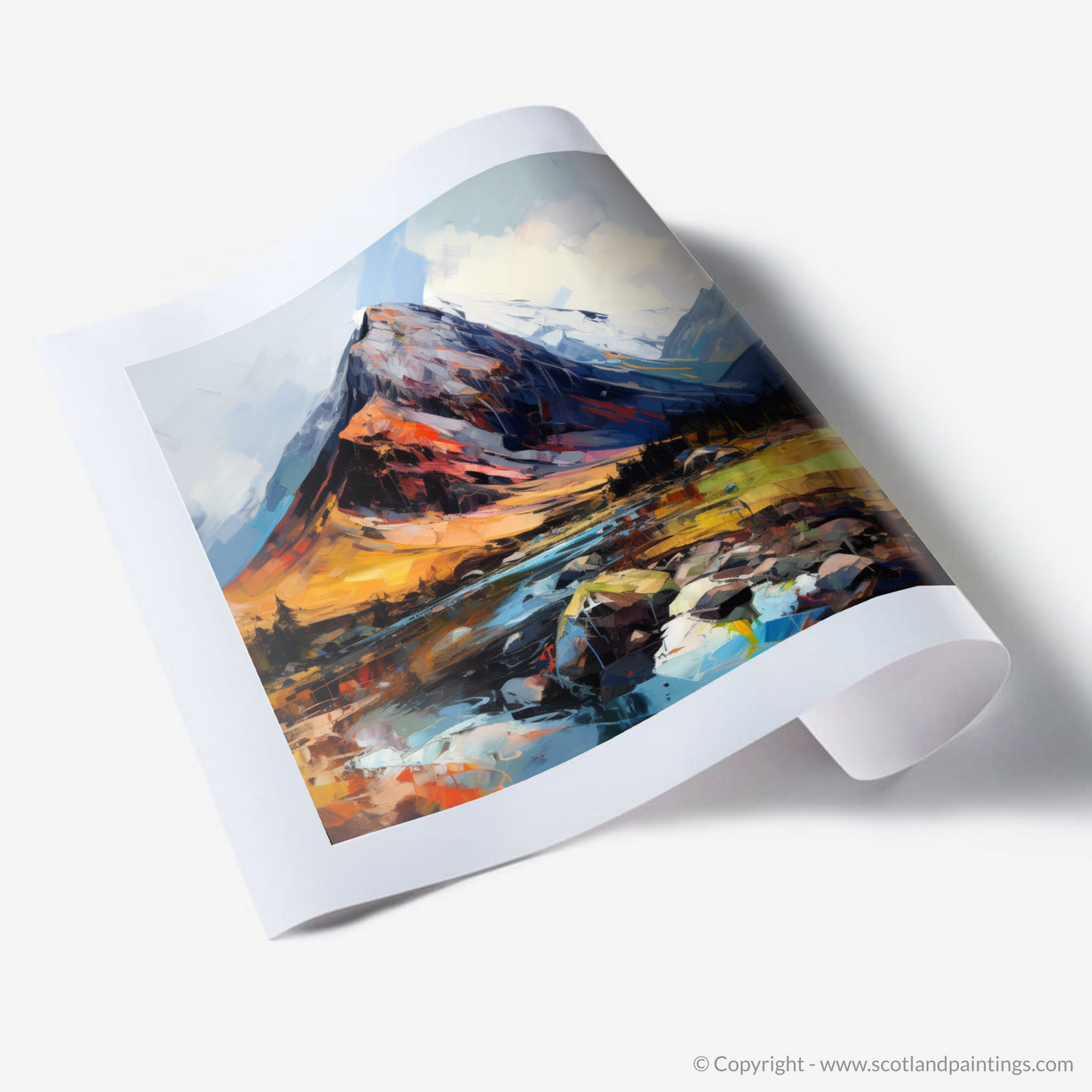 Painting and Art Print of Ben Nevis. Ben Nevis Unleashed: An Expressionist Ode to the Scottish Highlands.