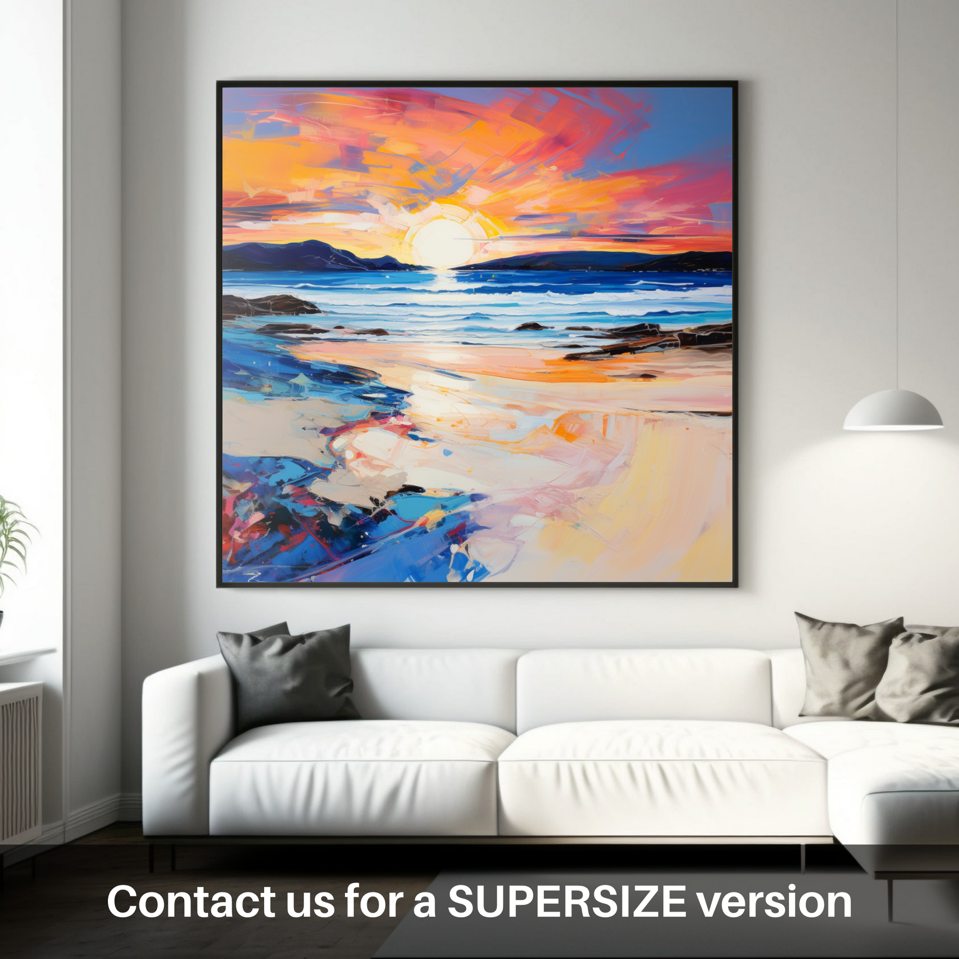 Huge supersize print of Traigh Mhor at sunset