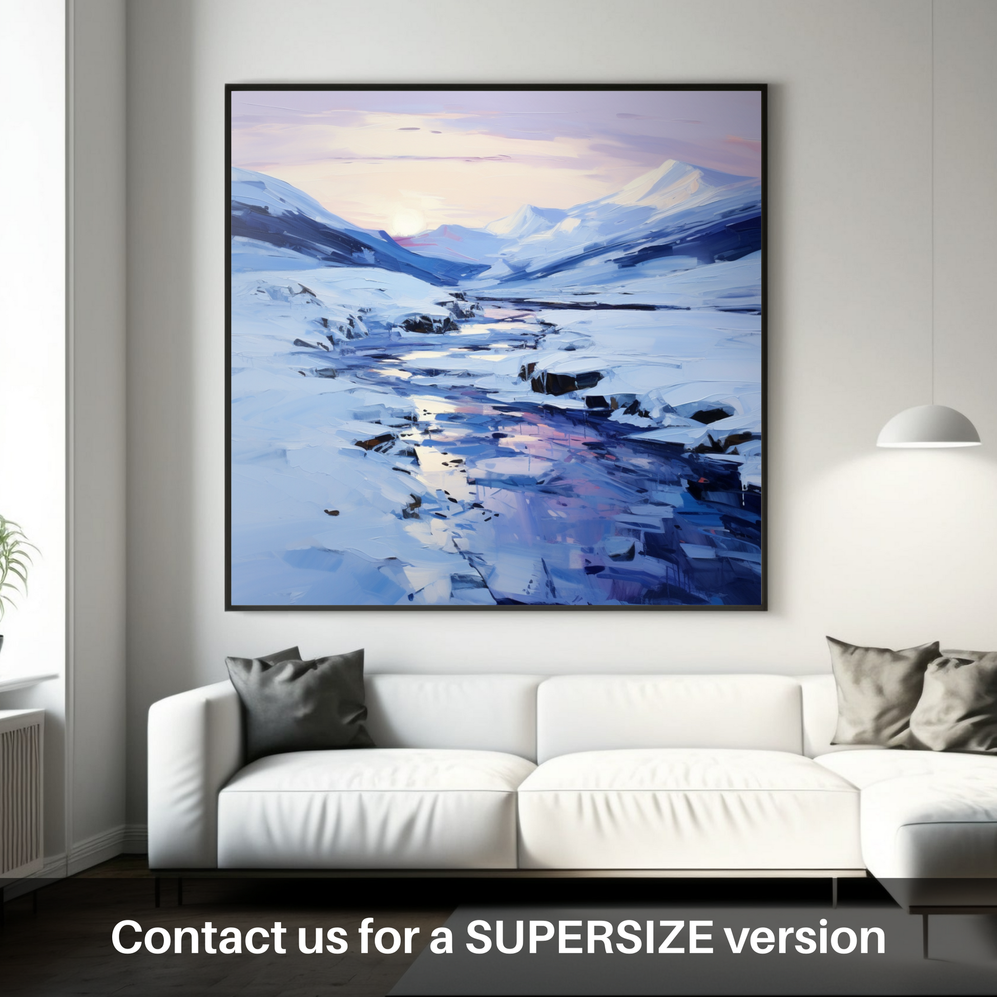 Huge supersize print of Pristine snow at dusk in Glencoe