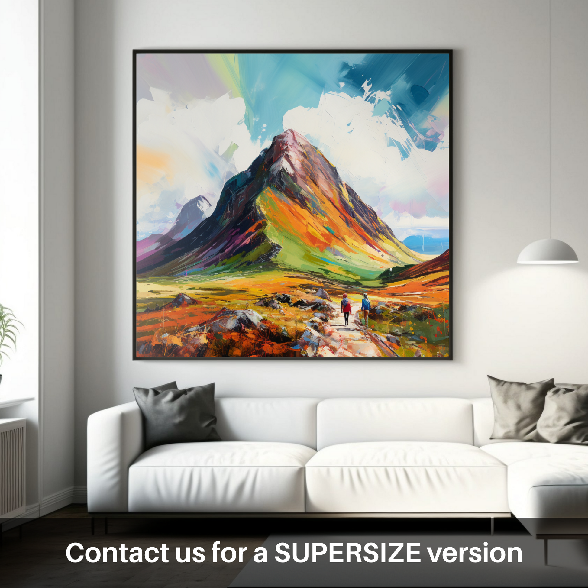 Huge supersize print of Hikers at Buachaille summit in Glencoe