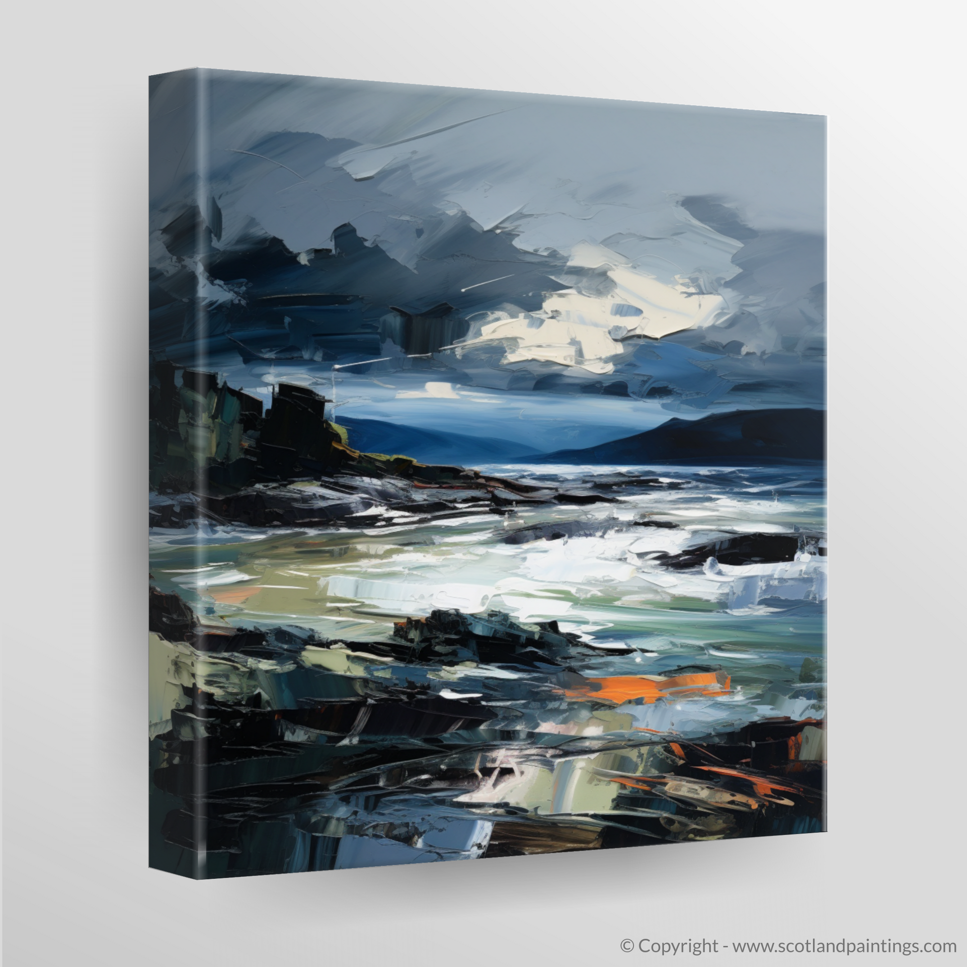 Canvas Print of Ardtun Bay with a stormy sky