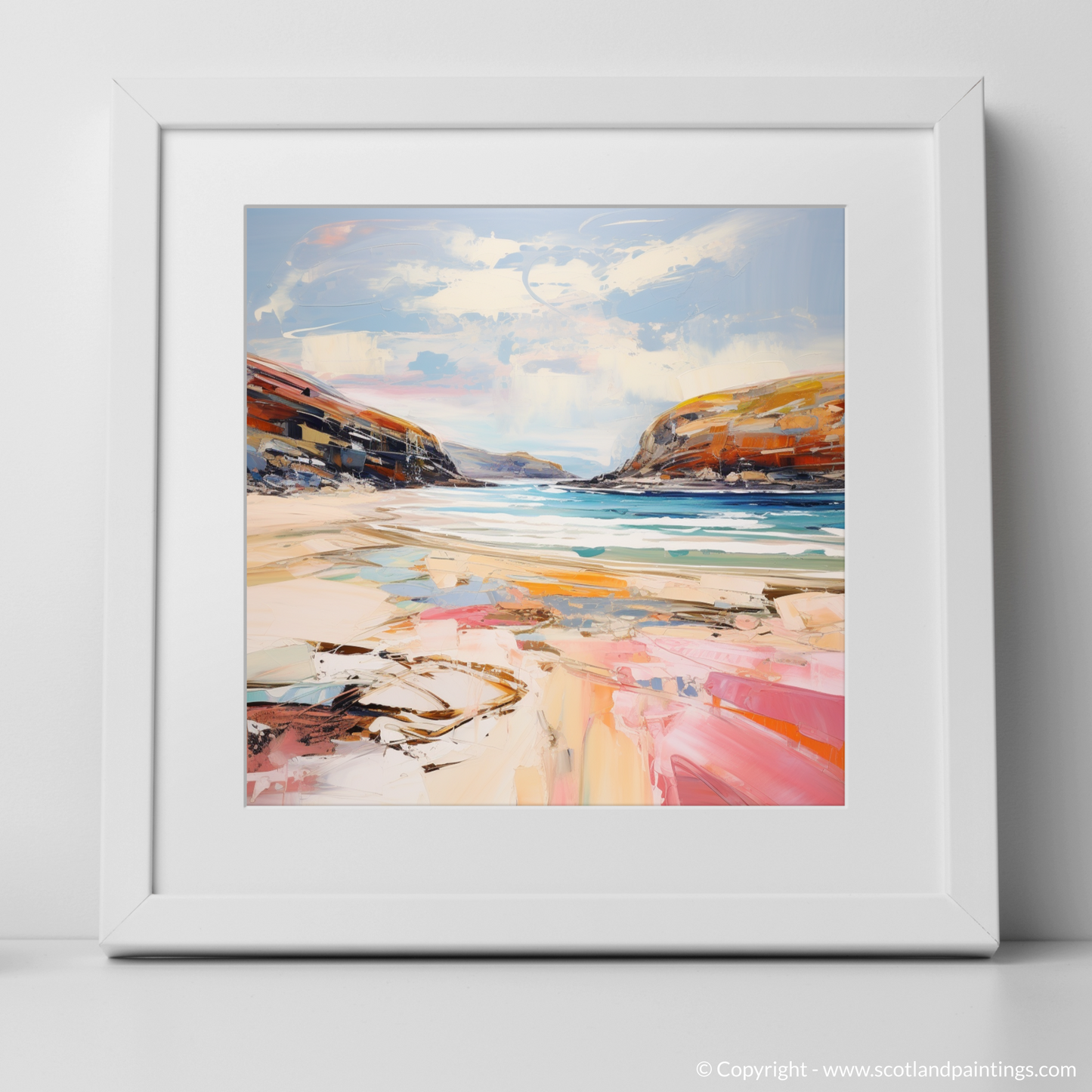 Painting and Art Print of Sandwood Bay, Sutherland. Wild Rush of Sandwood Bay.