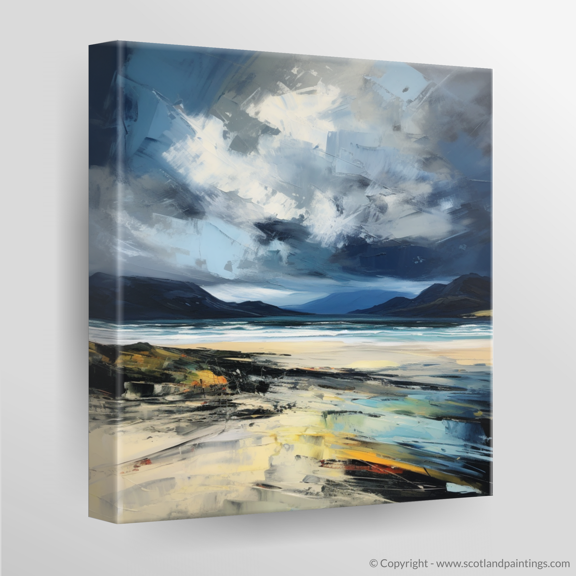 Canvas Print of Scarista Beach with a stormy sky