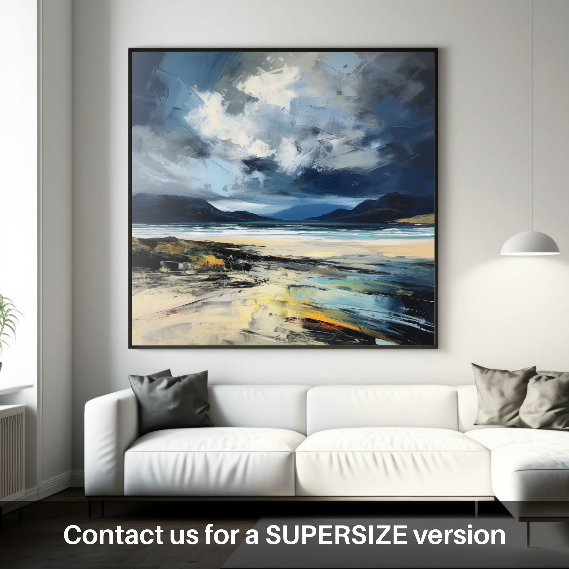Huge supersize print of Scarista Beach with a stormy sky