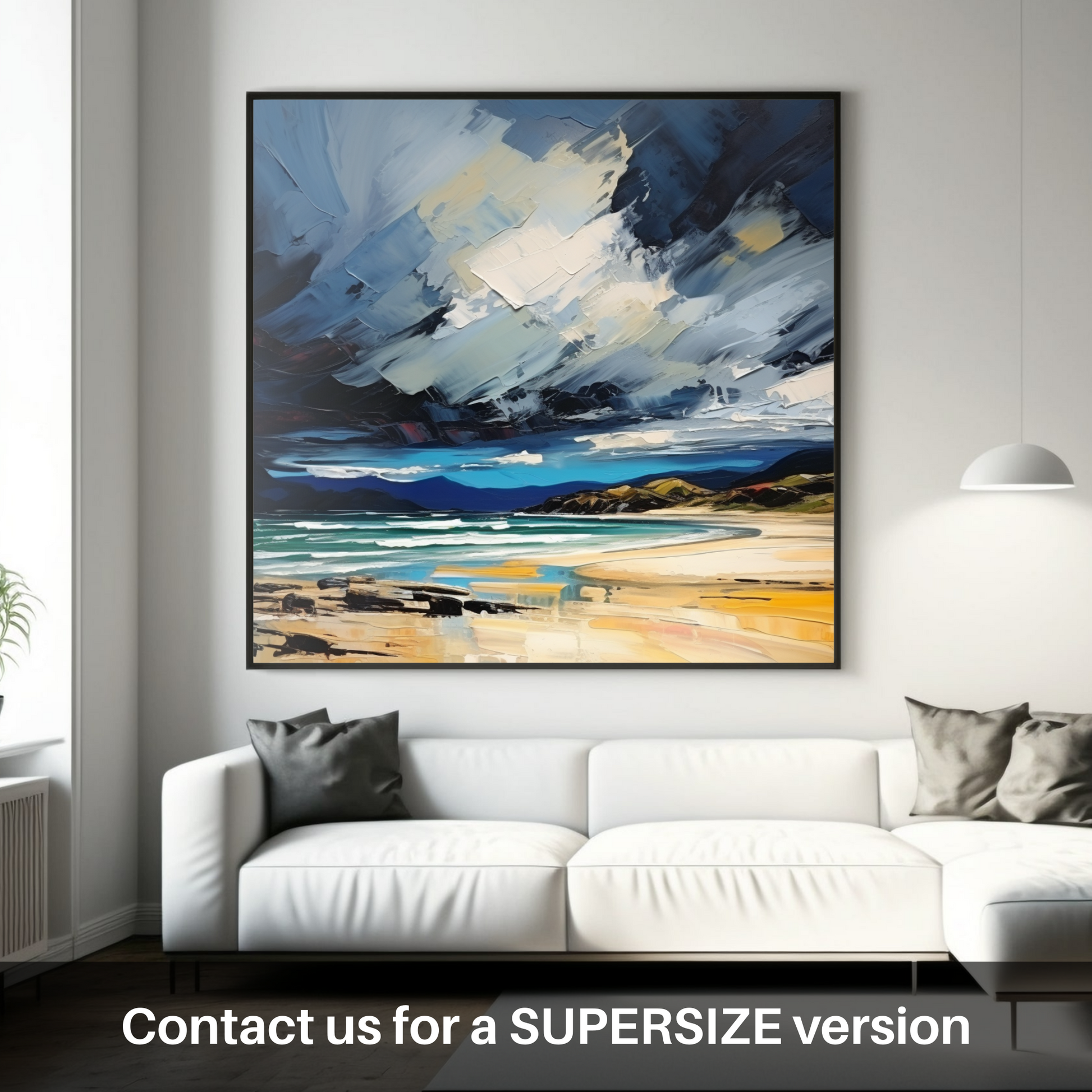 Huge supersize print of Scarista Beach with a stormy sky