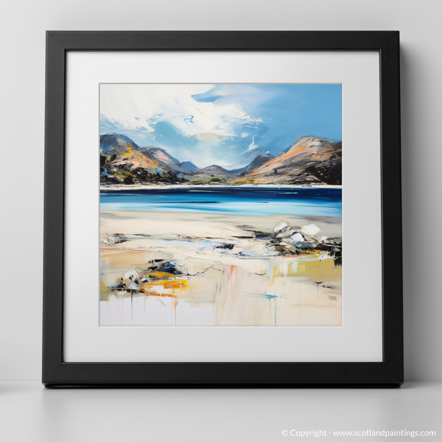 Art Print of Silver Sands of Morar with a black frame