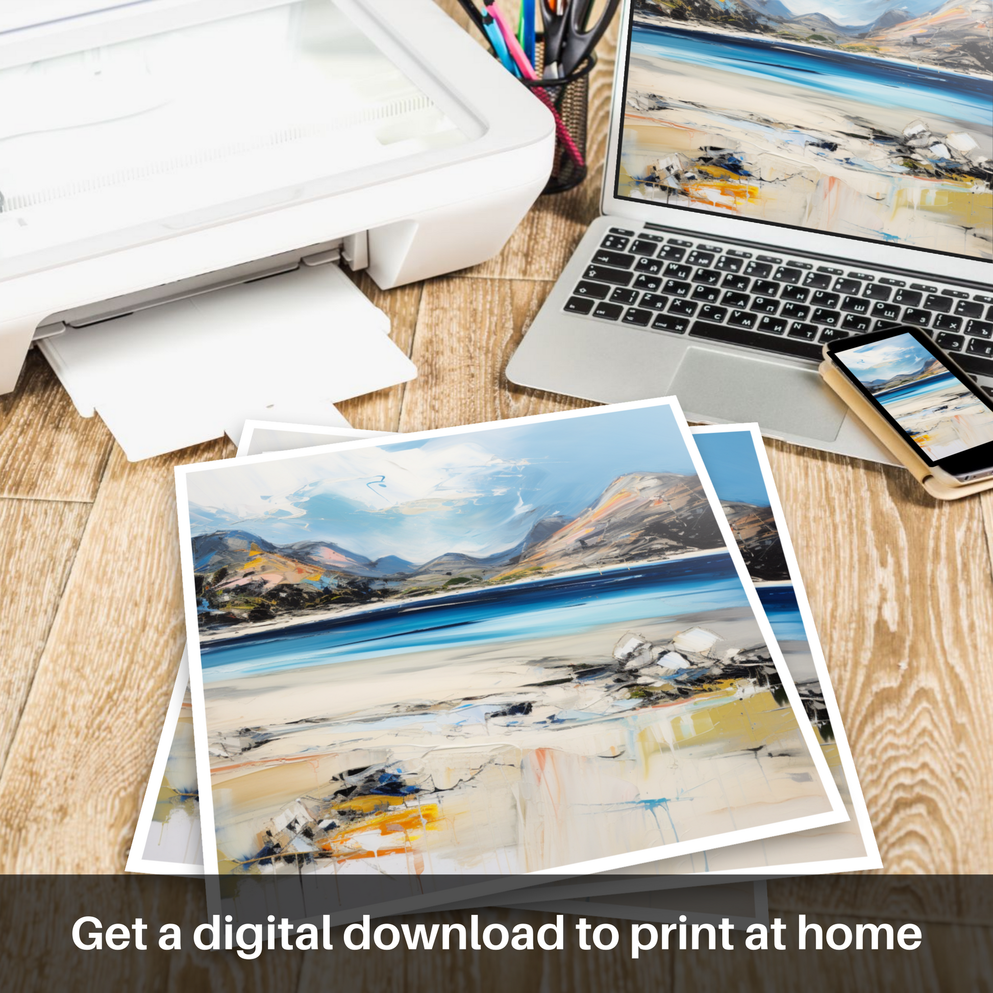 Downloadable and printable picture of Silver Sands of Morar