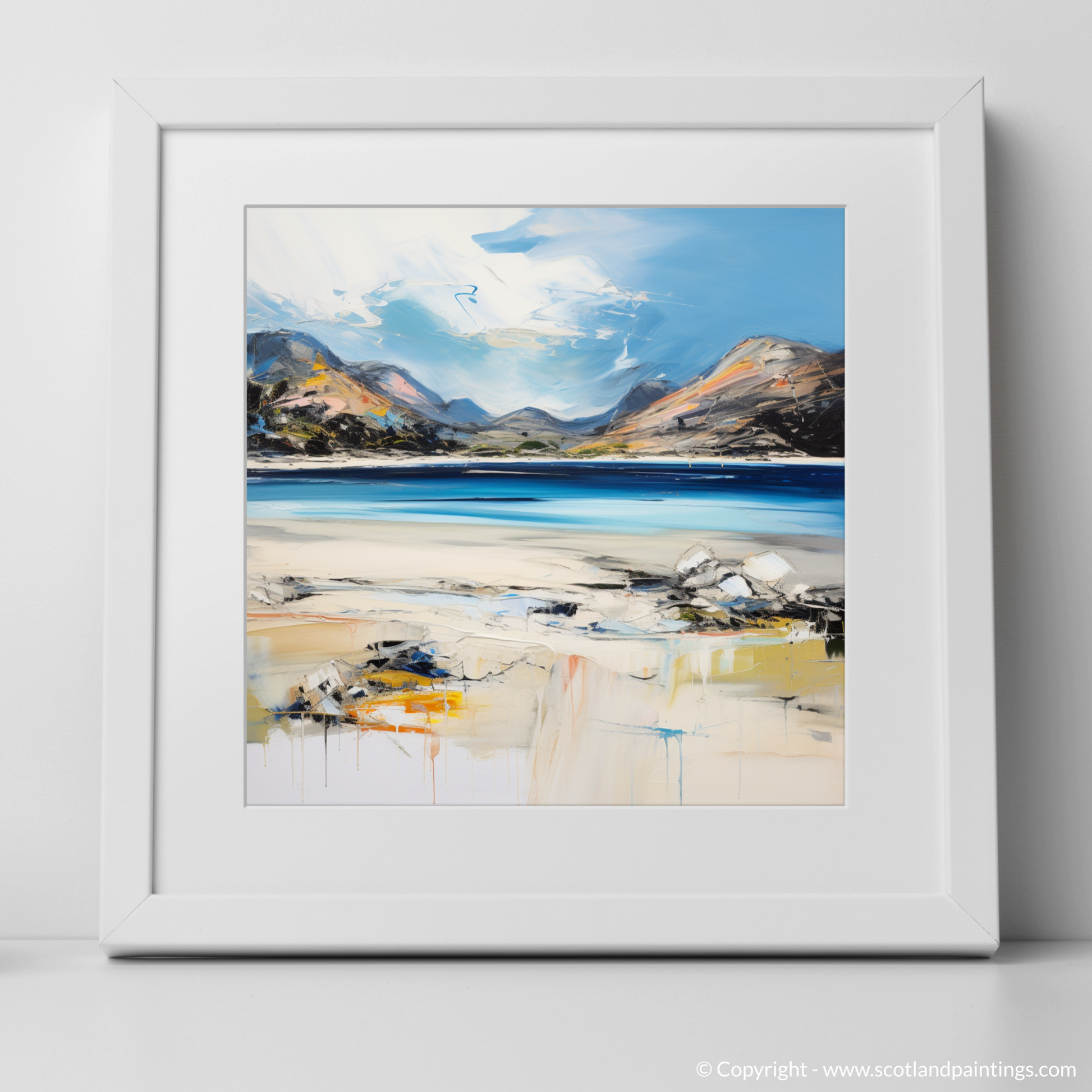 Art Print of Silver Sands of Morar with a white frame
