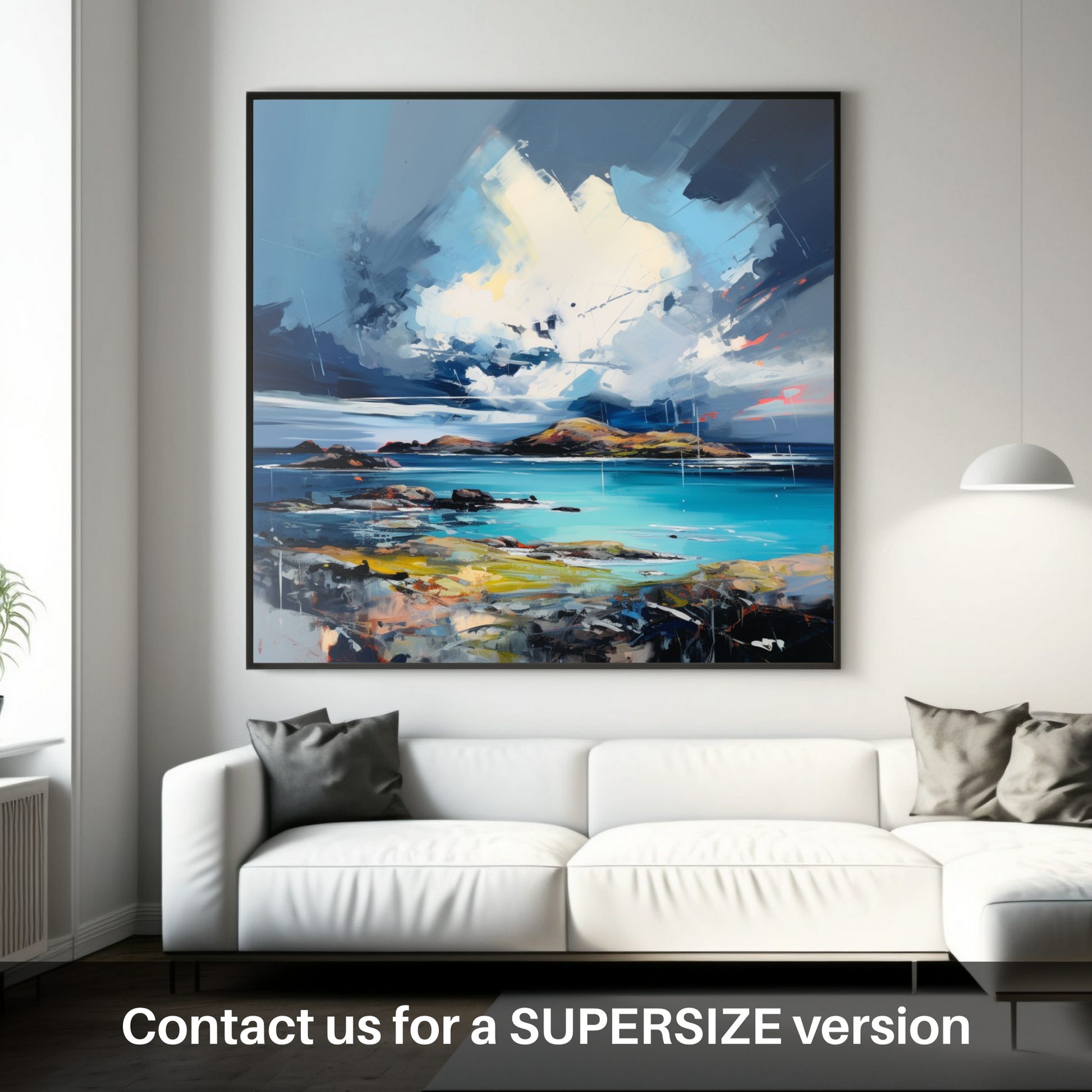 Huge supersize print of Achmelvich Bay with a stormy sky