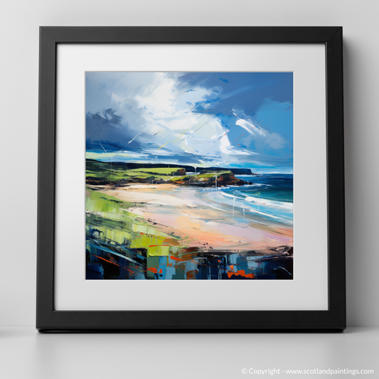 Art Print of Lunan Bay, Angus with a black frame