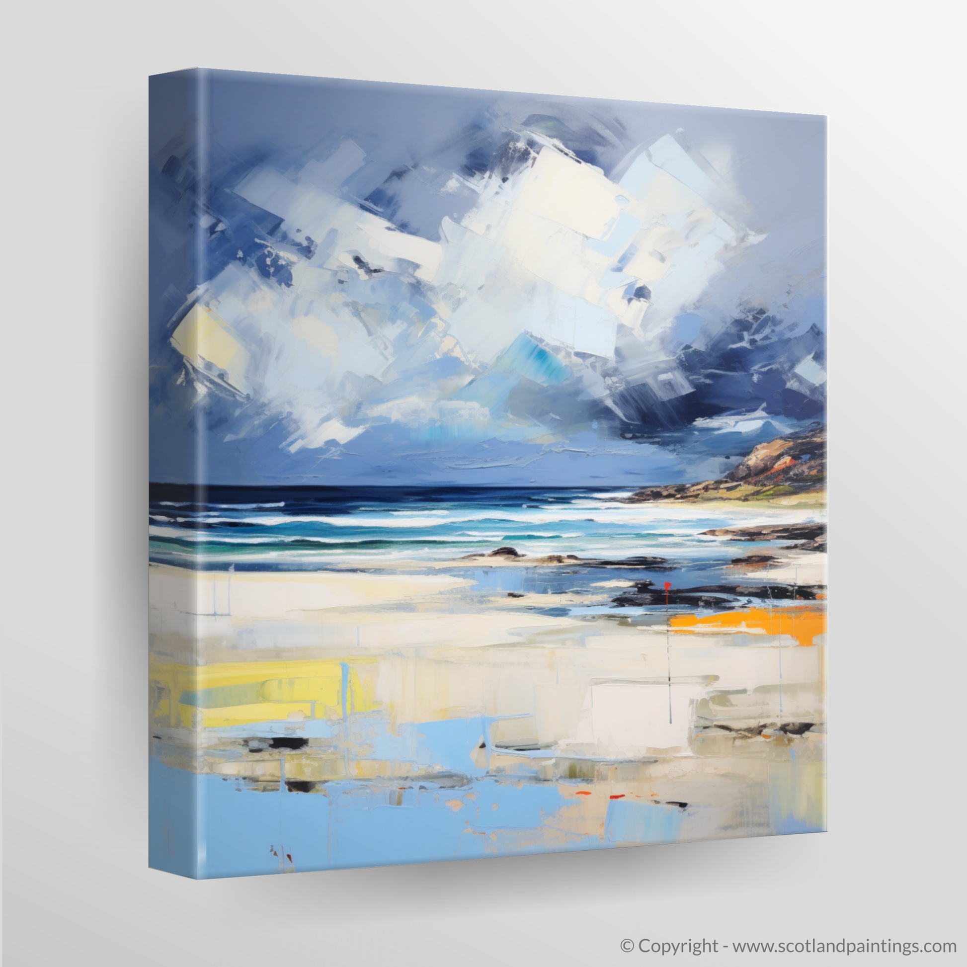 Canvas Print of Scarista Beach with a stormy sky