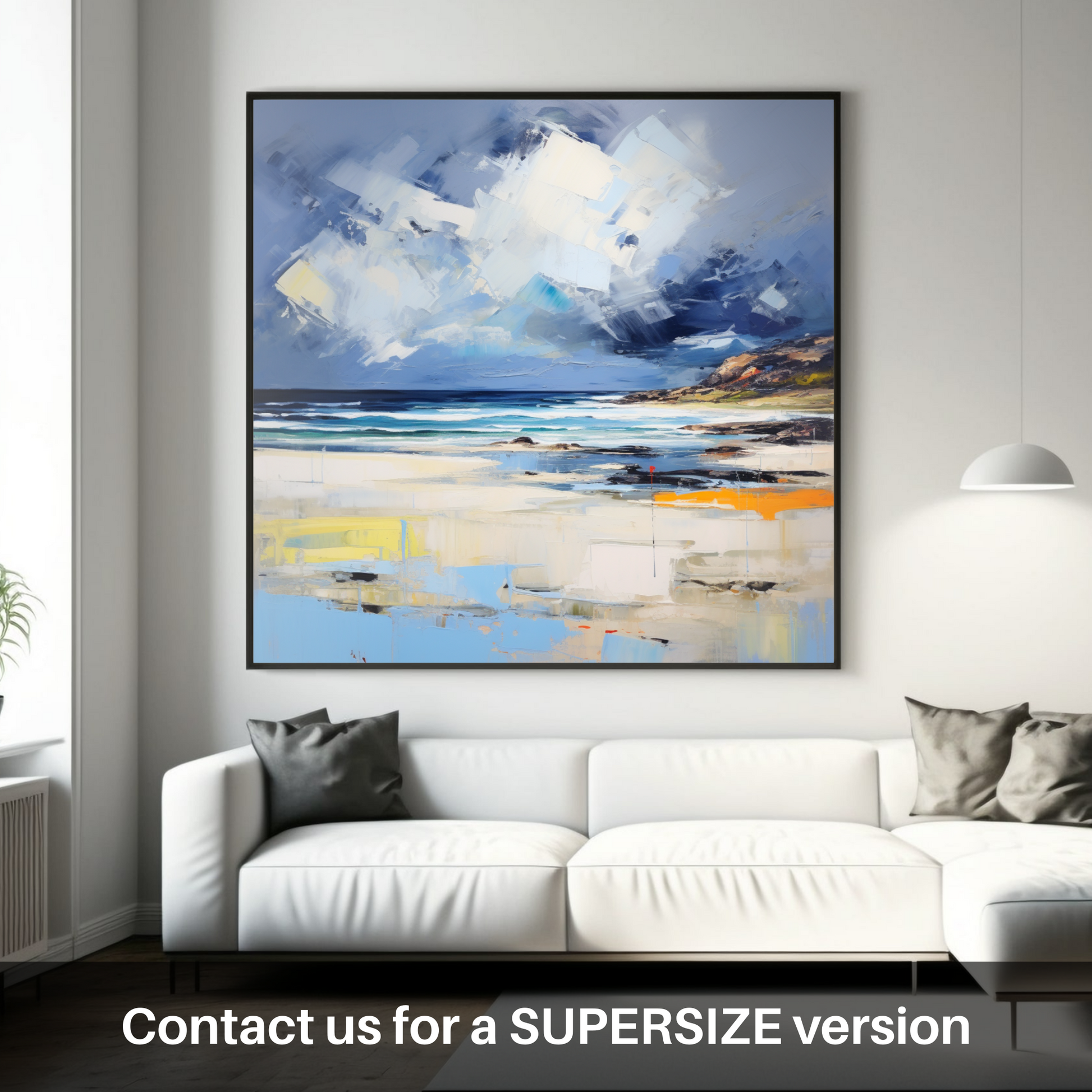 Huge supersize print of Scarista Beach with a stormy sky