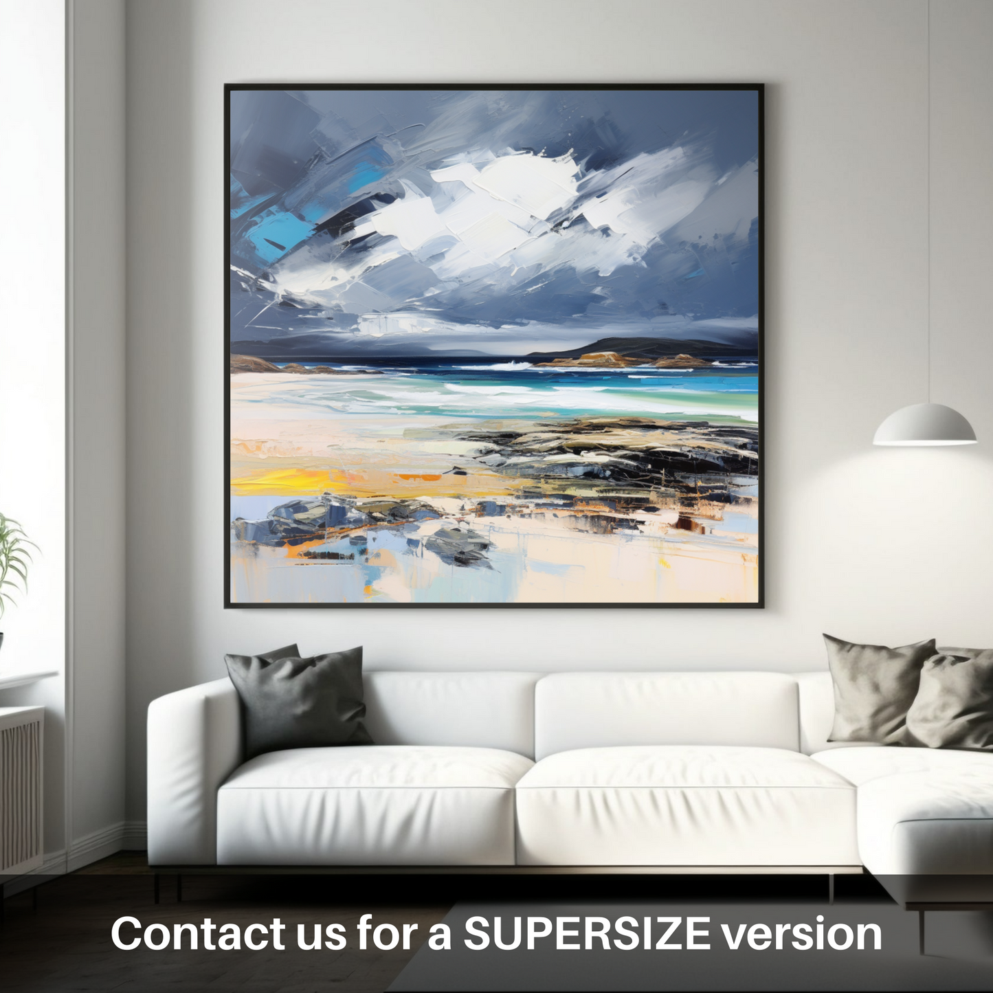 Huge supersize print of Scarista Beach with a stormy sky