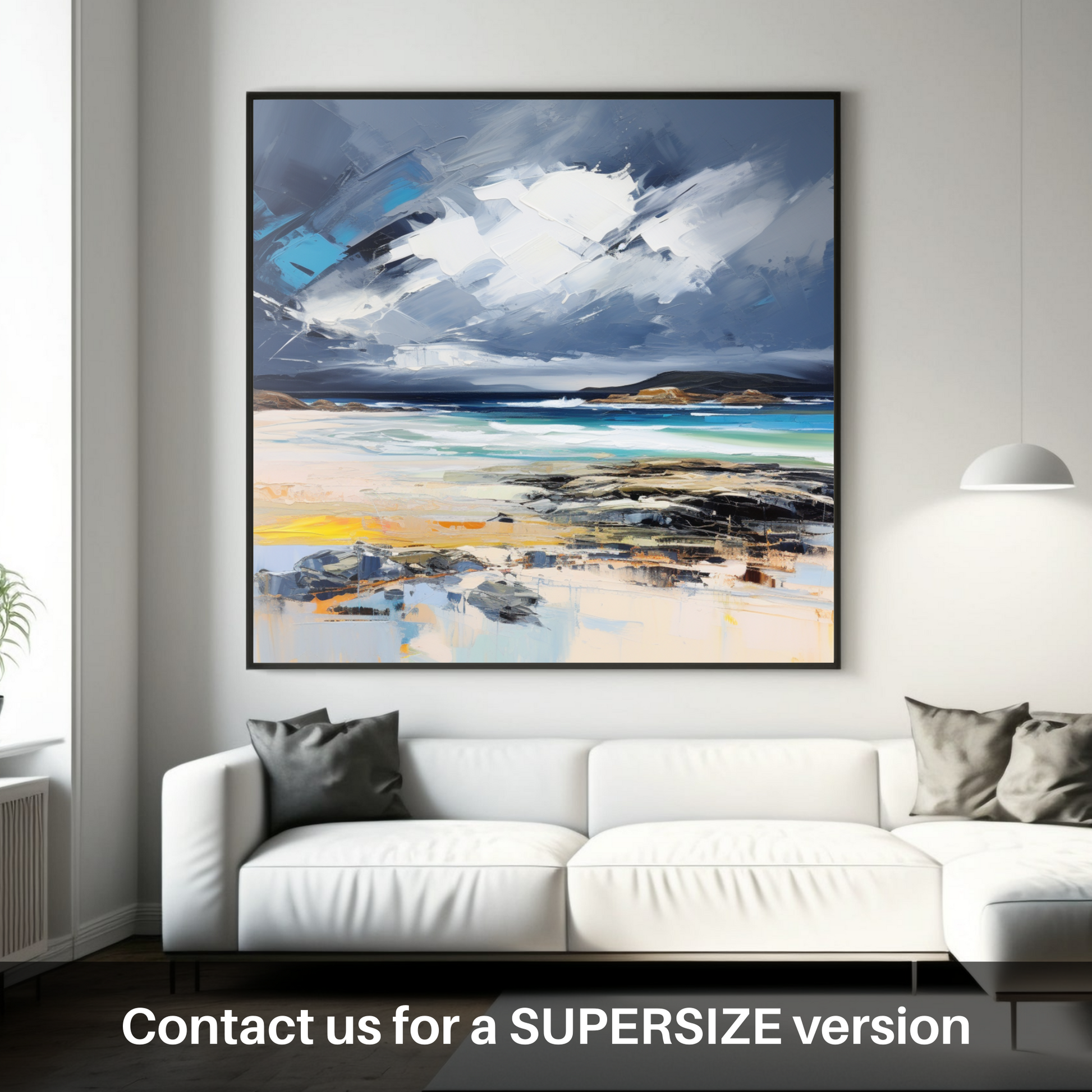 Huge supersize print of Scarista Beach with a stormy sky