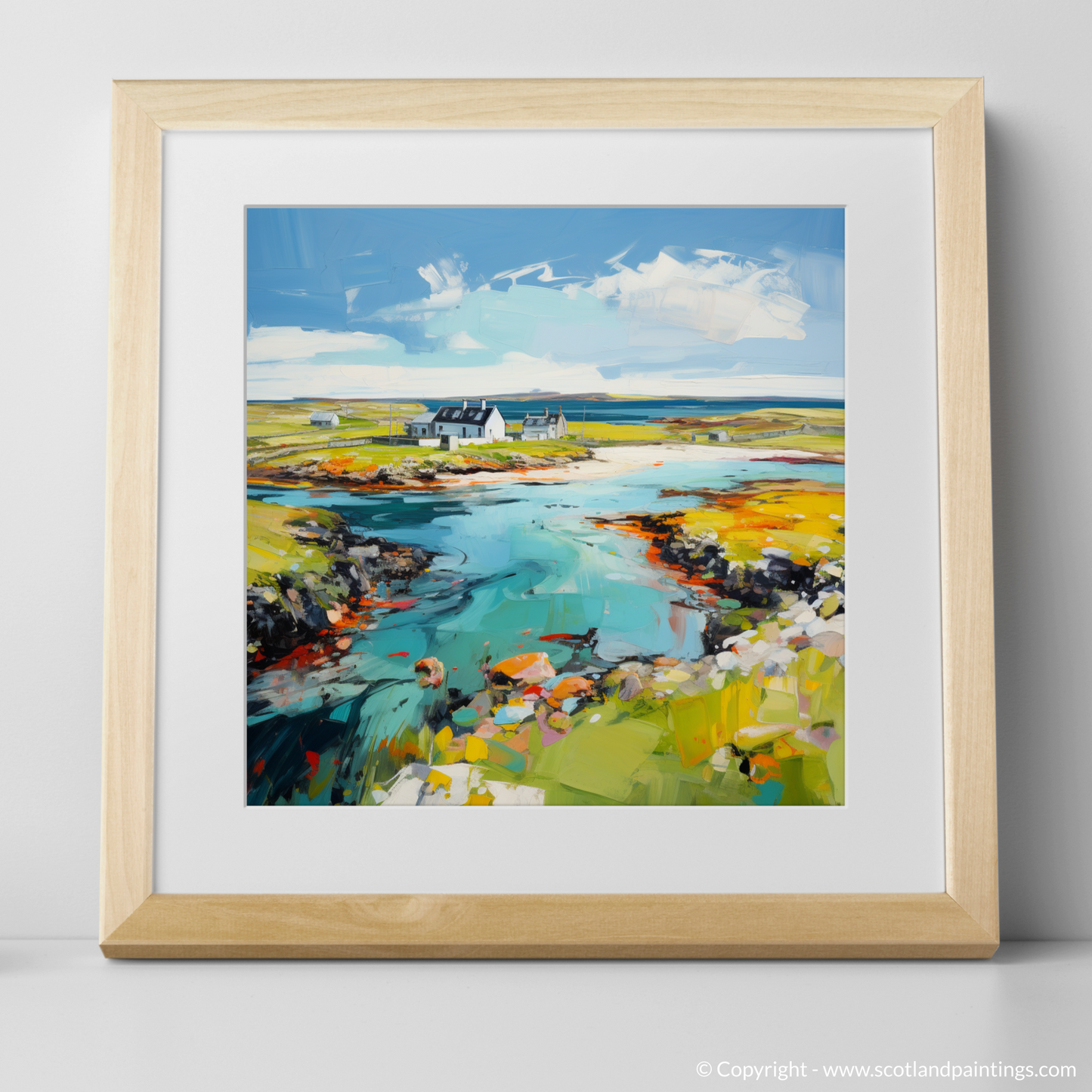 Art Print of Isle of Tiree, Inner Hebrides with a natural frame