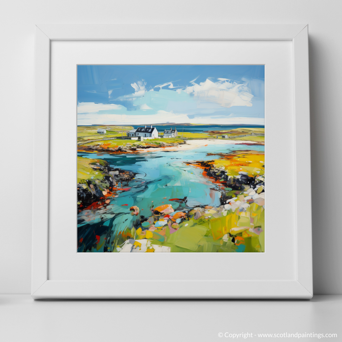 Art Print of Isle of Tiree, Inner Hebrides with a white frame