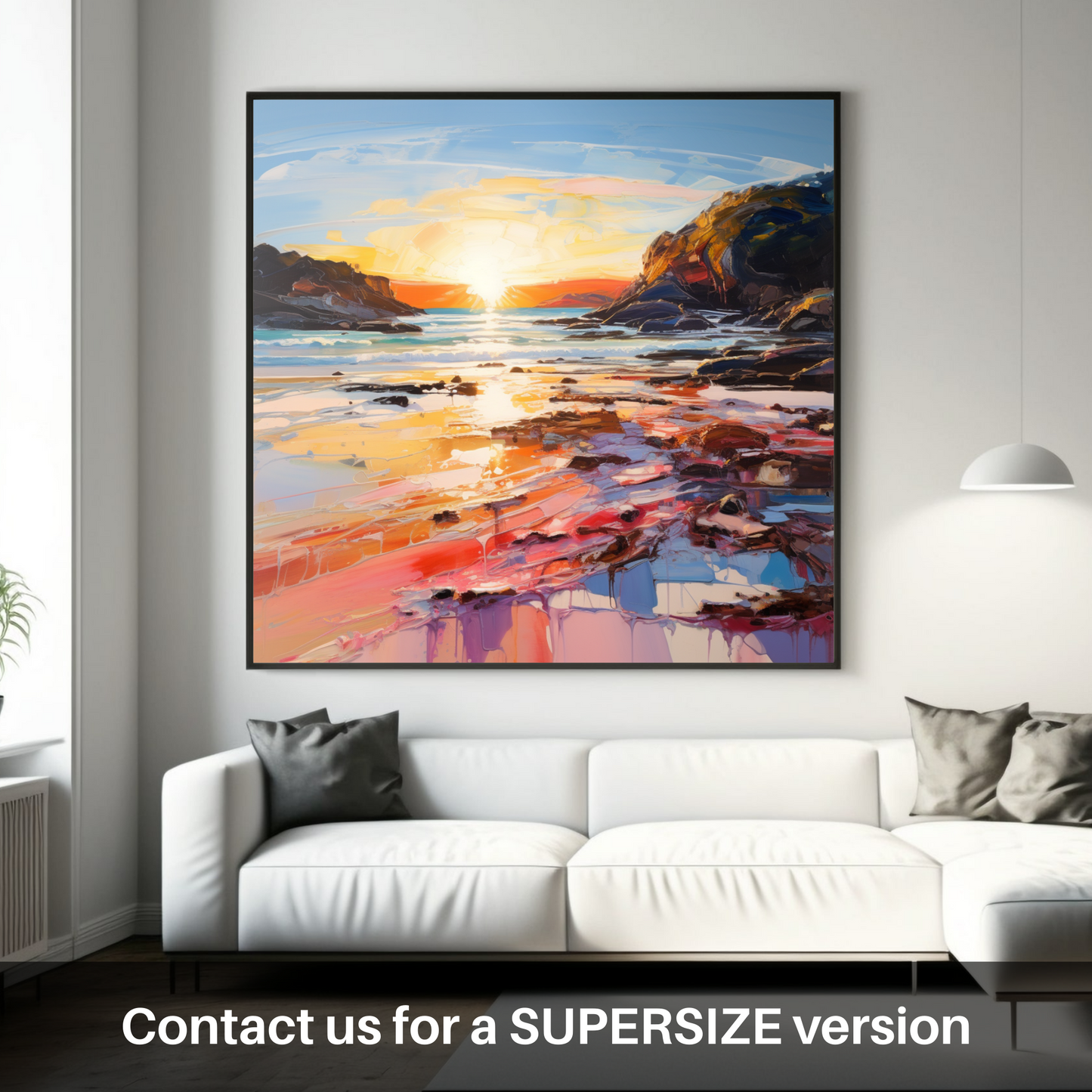 Huge supersize print of Coral Beach at golden hour