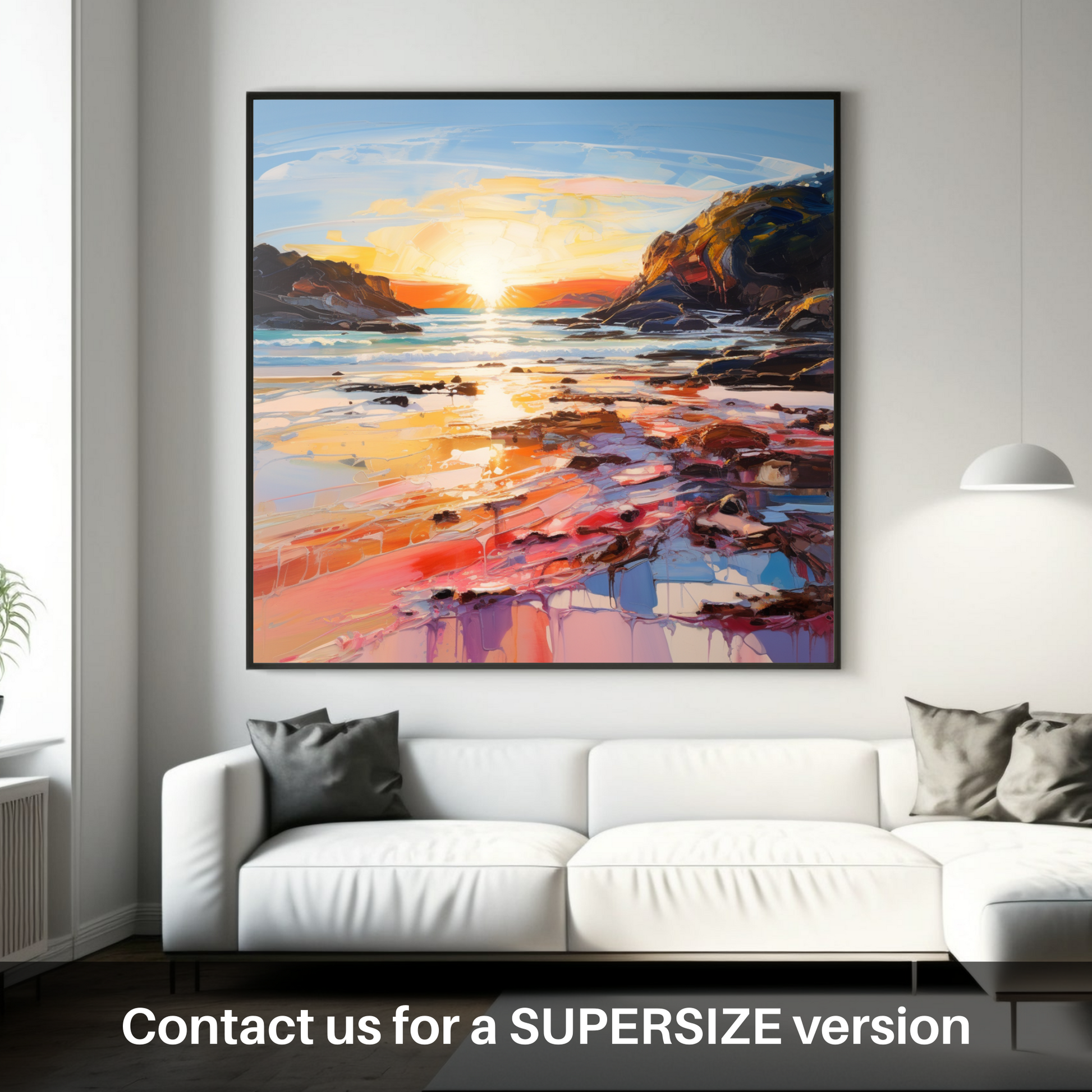 Huge supersize print of Coral Beach at golden hour