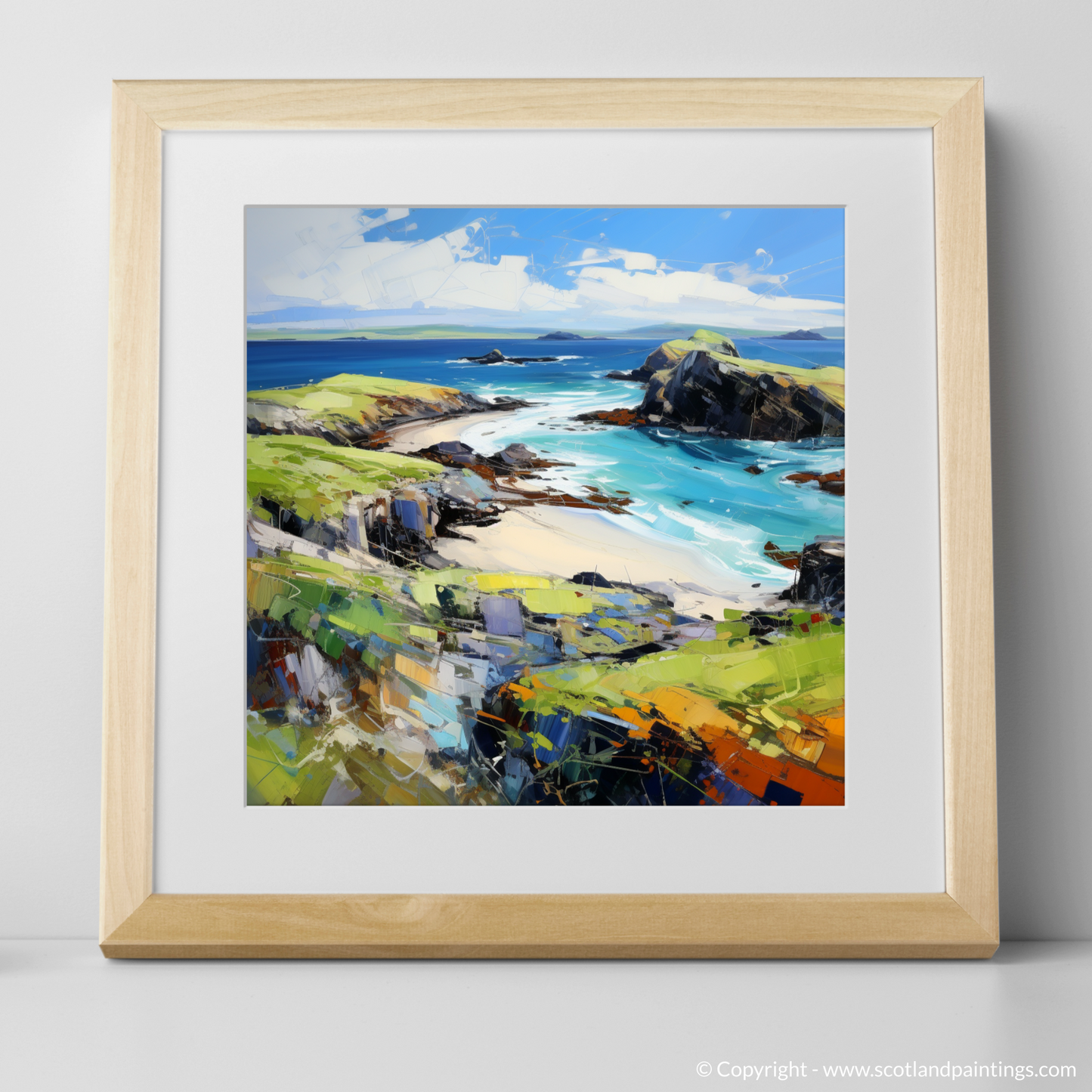 Art Print of Kiloran Bay, Isle of Colonsay with a natural frame