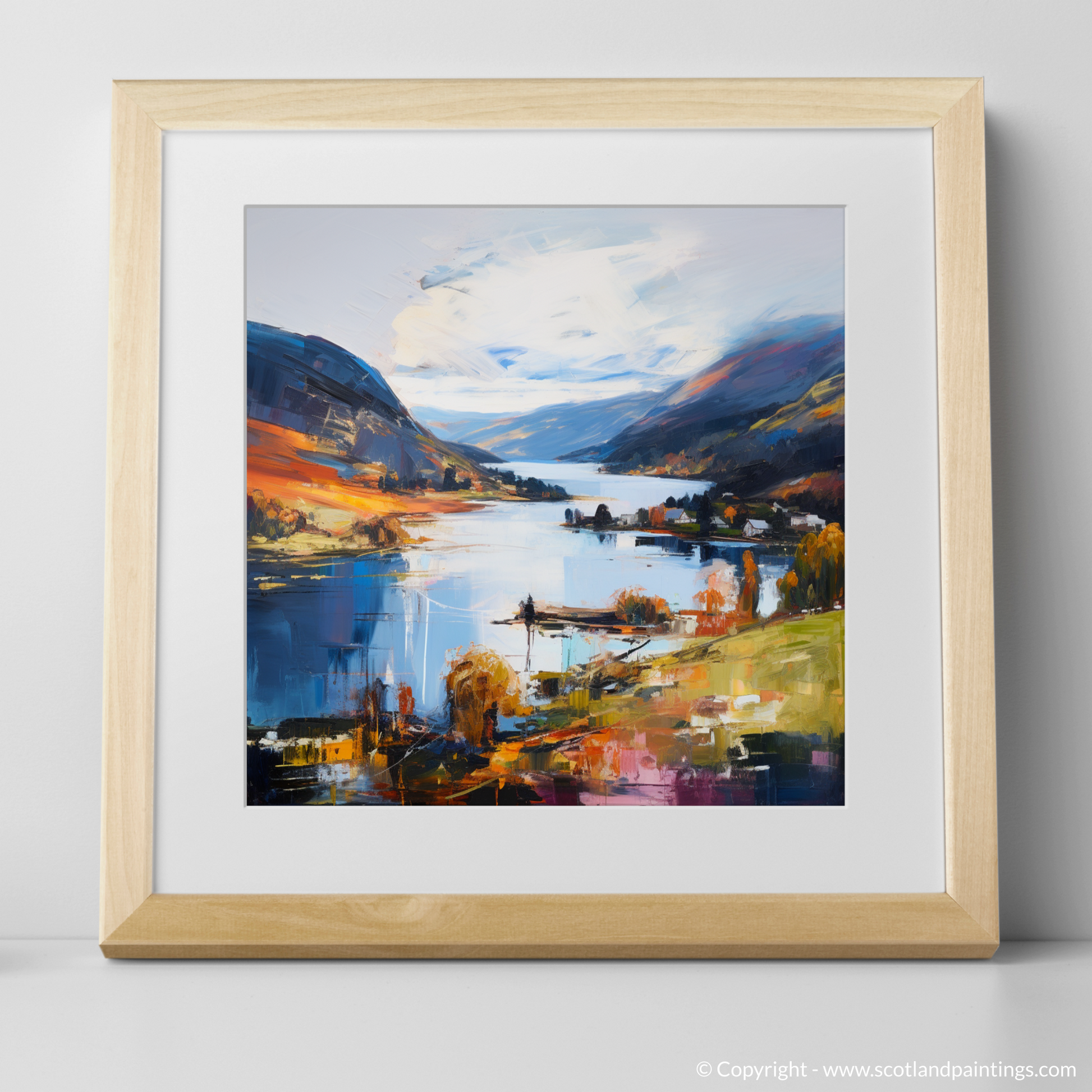 Art Print of Loch Earn, Perth and Kinross with a natural frame
