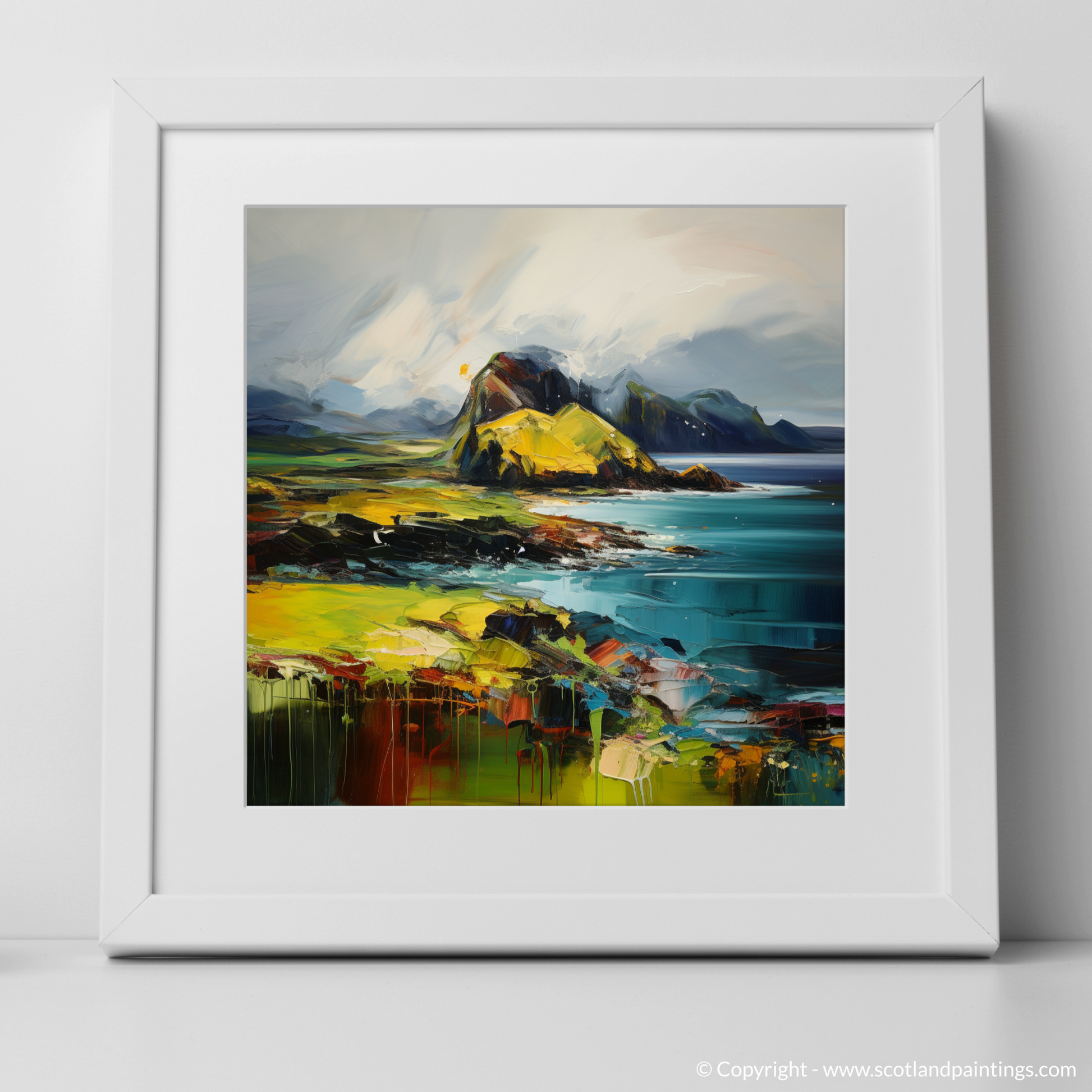 Art Print of Isle of Canna, Inner Hebrides with a white frame