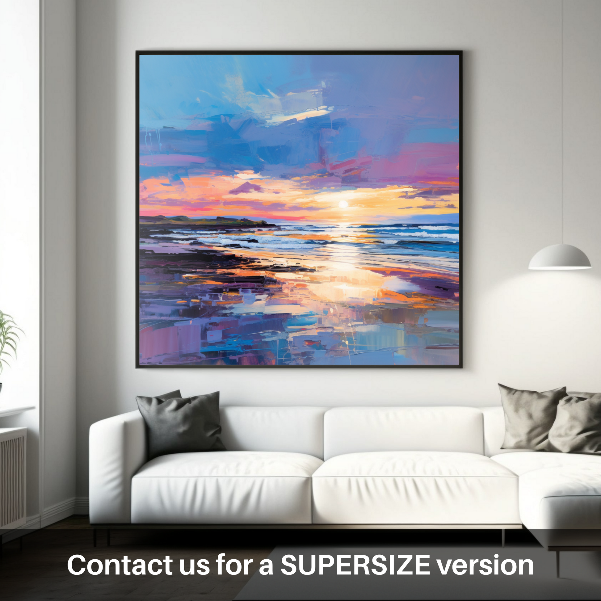 Huge supersize print of Balmedie Beach at dusk