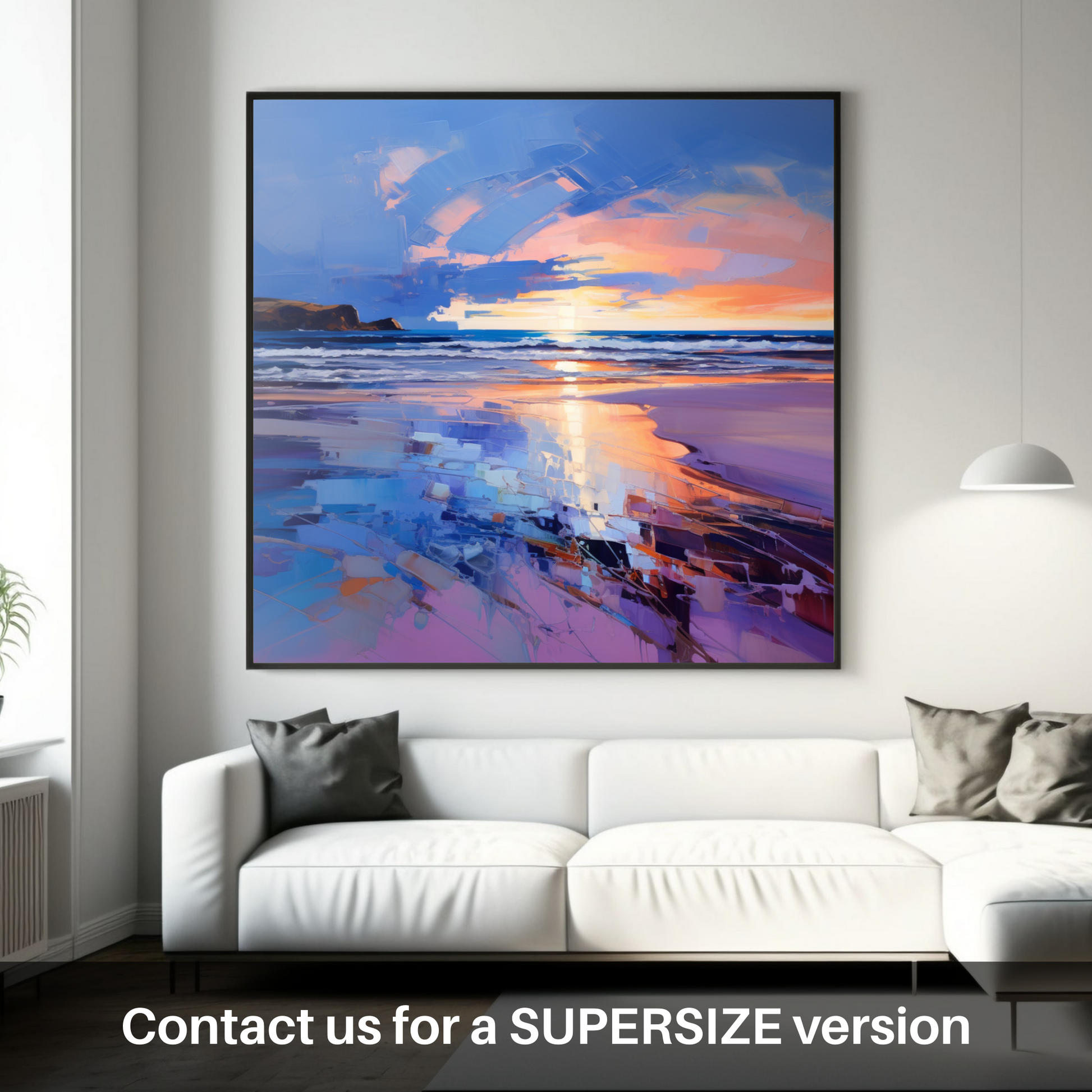 Huge supersize print of Balmedie Beach at dusk