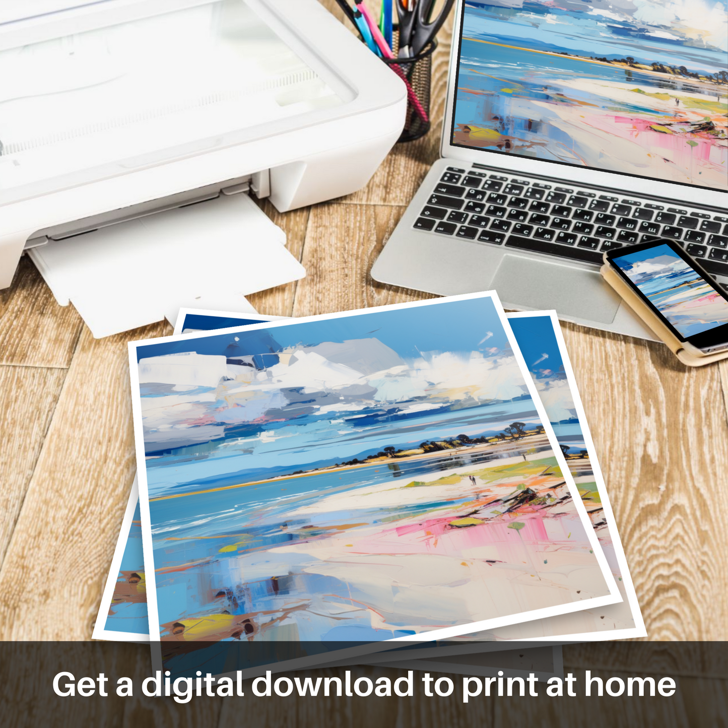 Downloadable and printable picture of Nairn Beach, Nairn