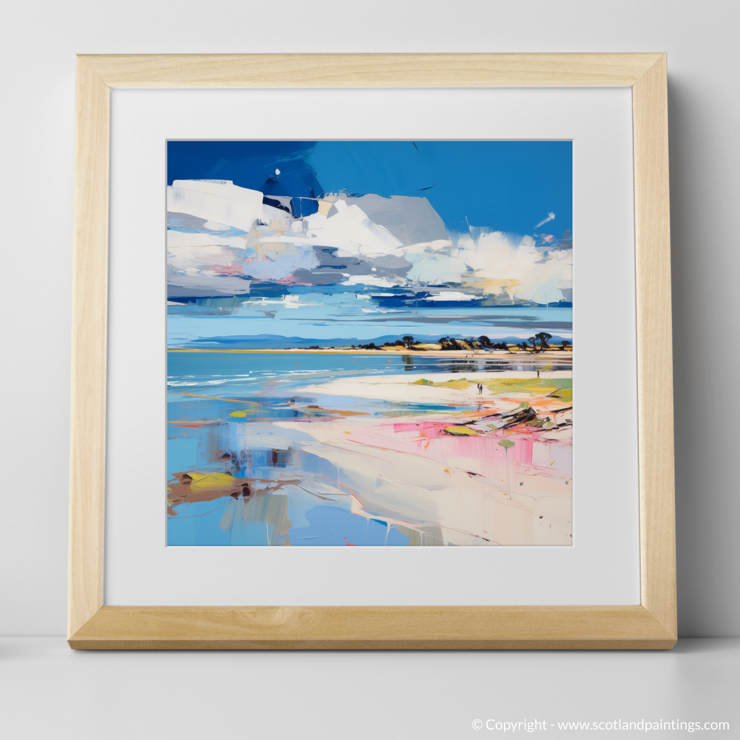 Art Print of Nairn Beach, Nairn with a natural frame