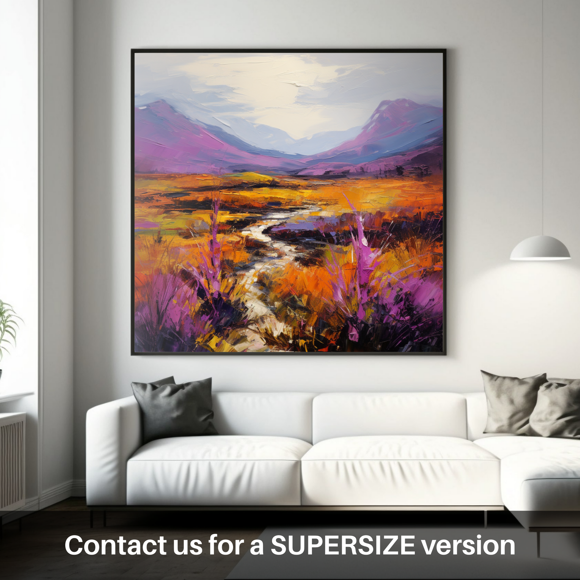 Huge supersize print of Purple heather in Glencoe