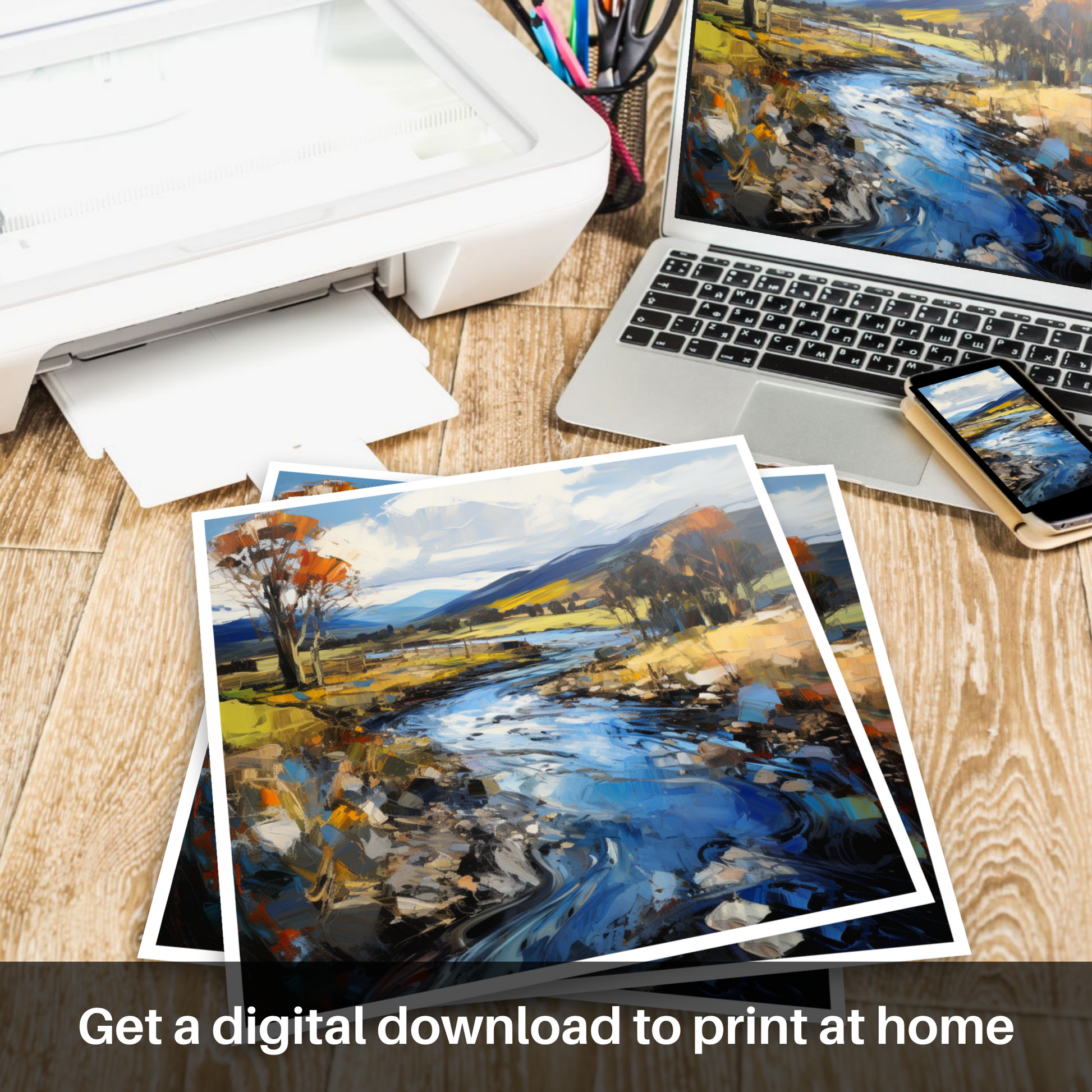 Downloadable and printable picture of River Carron, Ross-shire