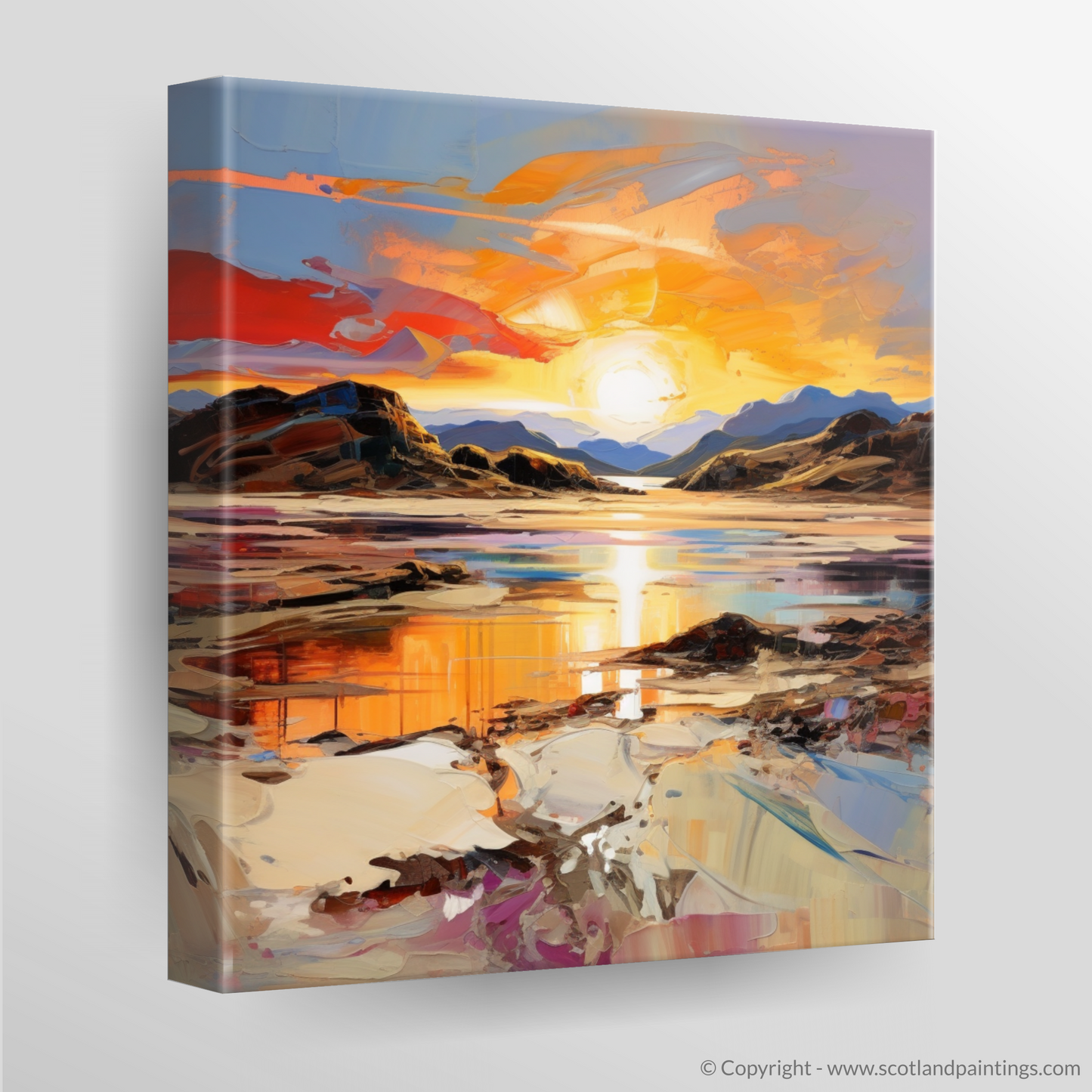 Canvas Print of Silver Sands of Morar at sunset