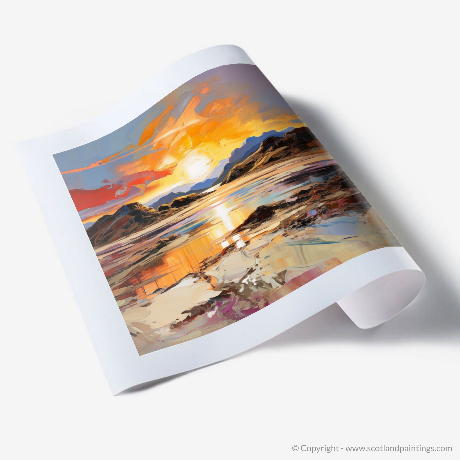 Art Print of Silver Sands of Morar at sunset