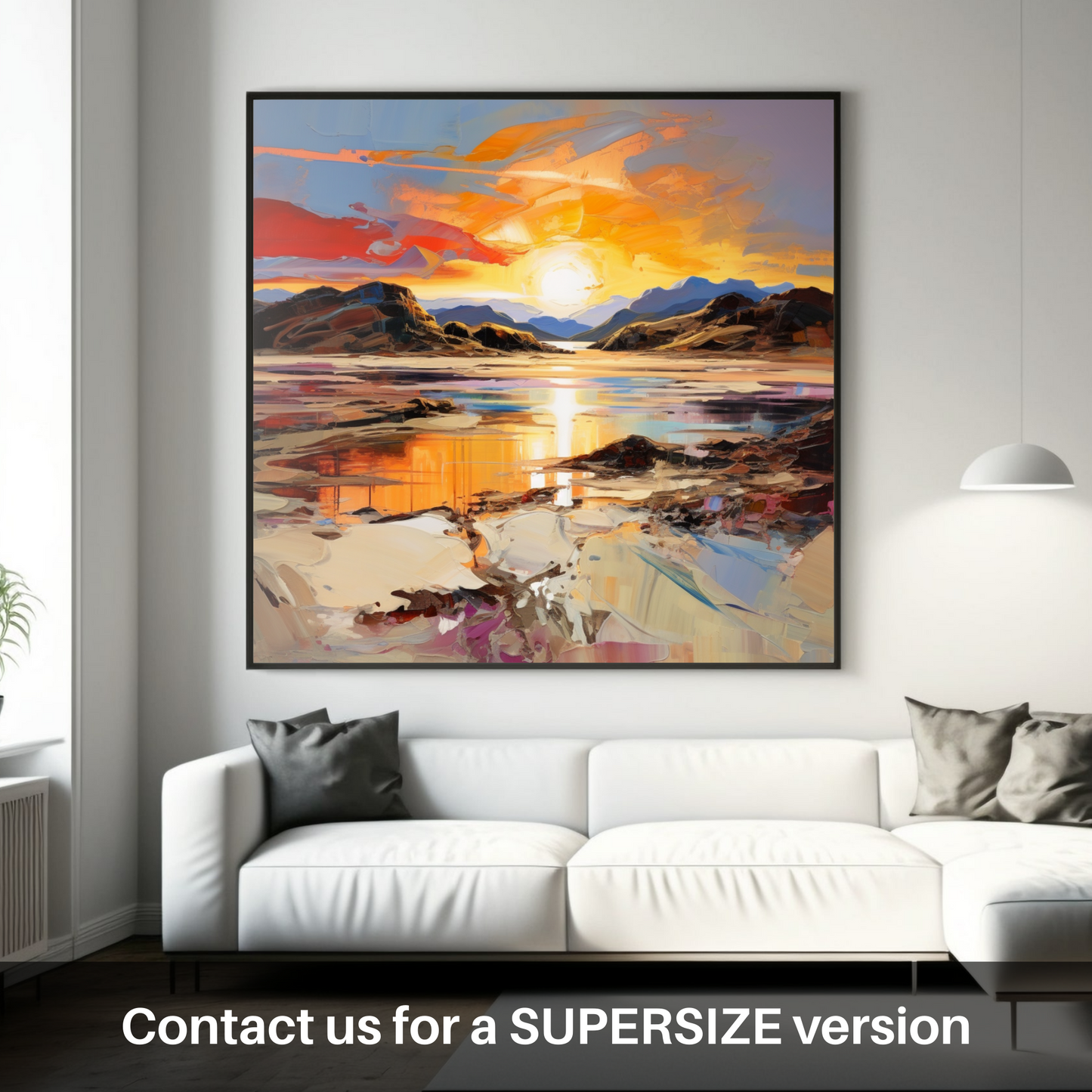 Huge supersize print of Silver Sands of Morar at sunset