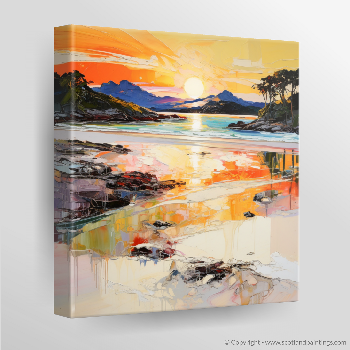 Canvas Print of Silver Sands of Morar at sunset