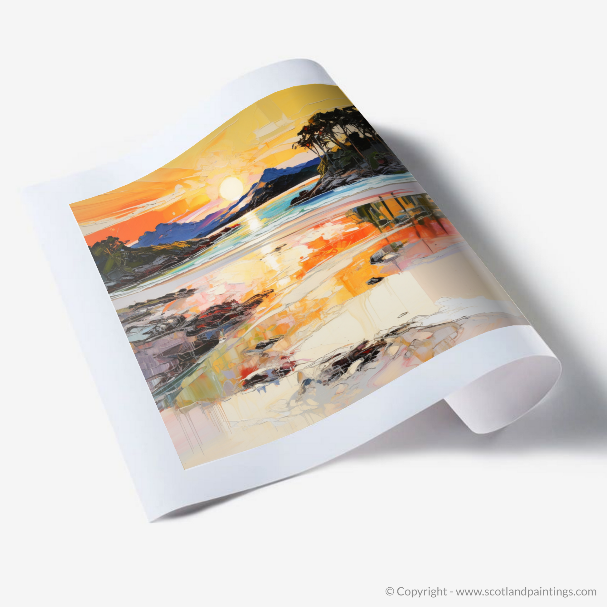Art Print of Silver Sands of Morar at sunset