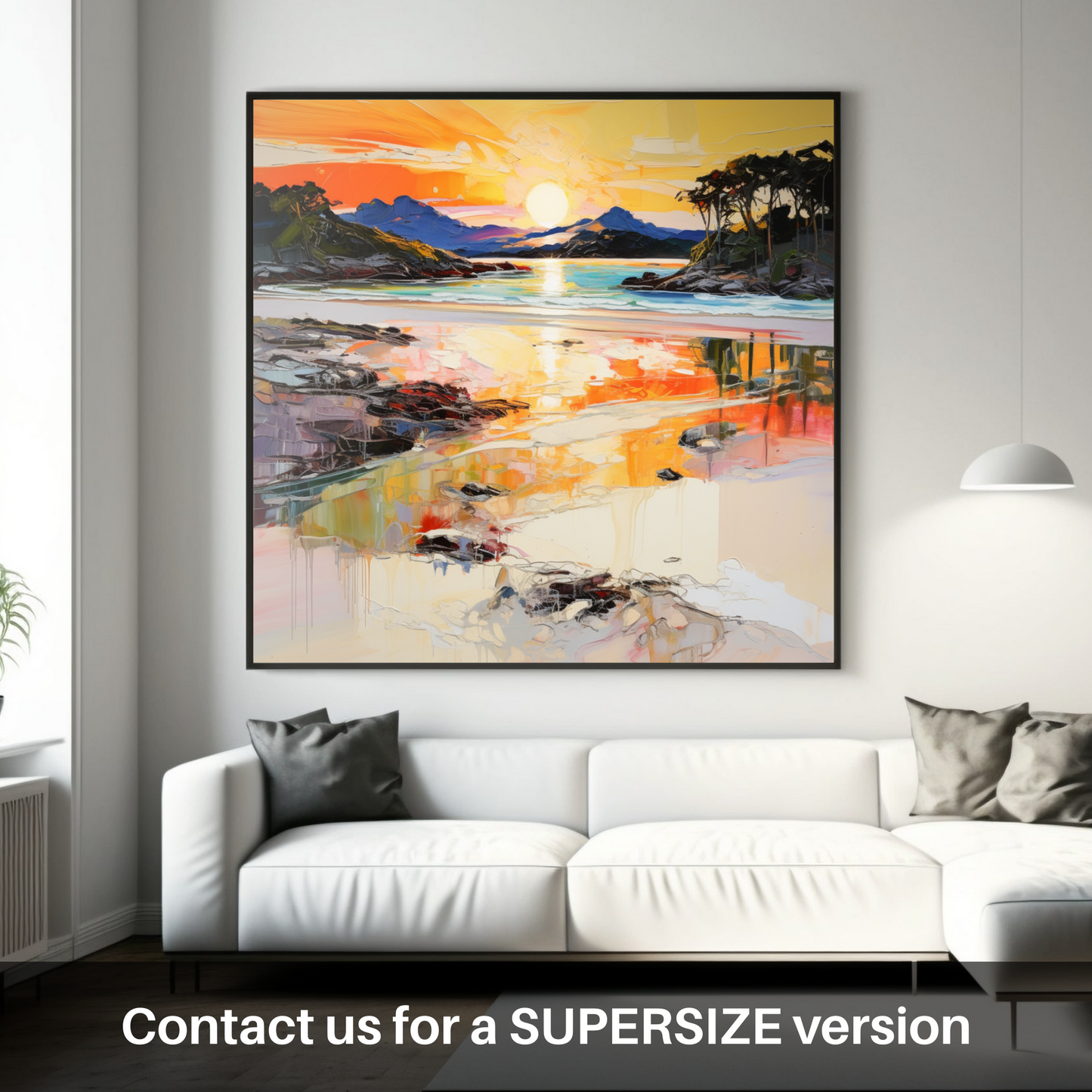 Huge supersize print of Silver Sands of Morar at sunset
