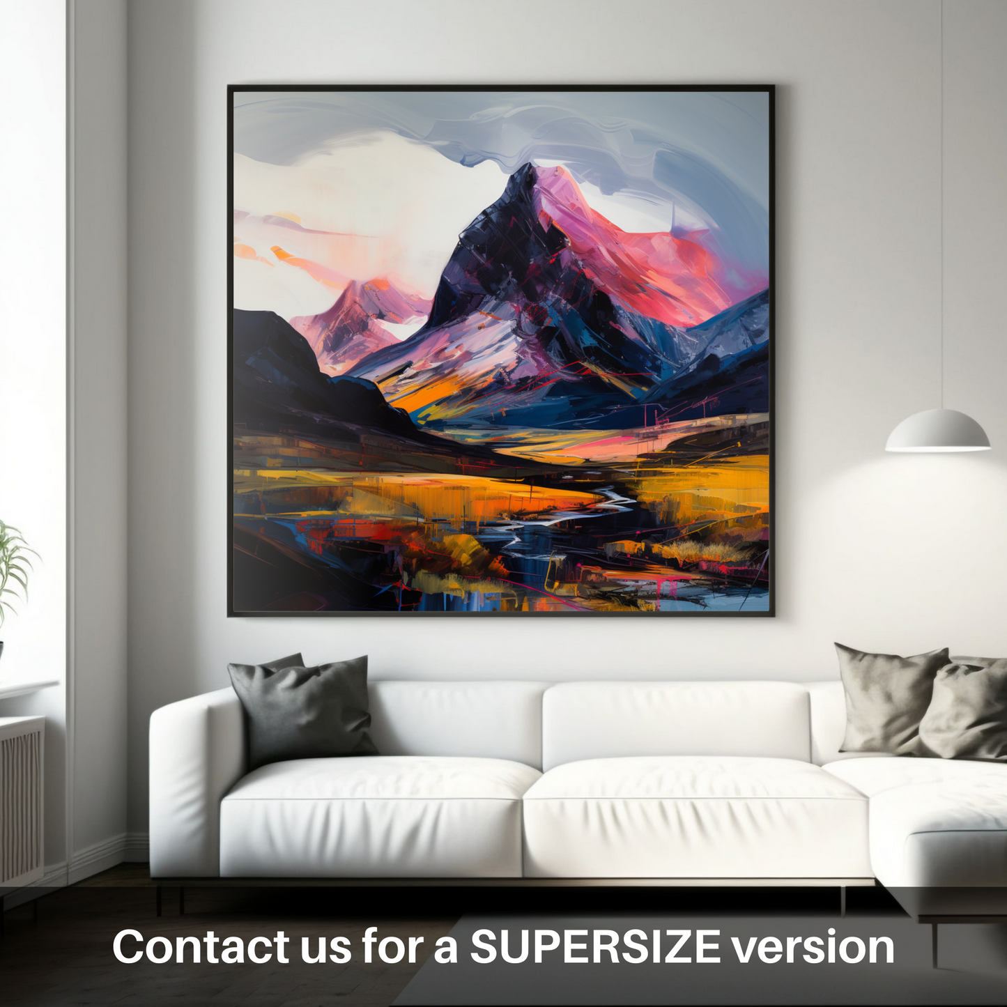 Huge supersize print of Silhouetted peaks in Glencoe