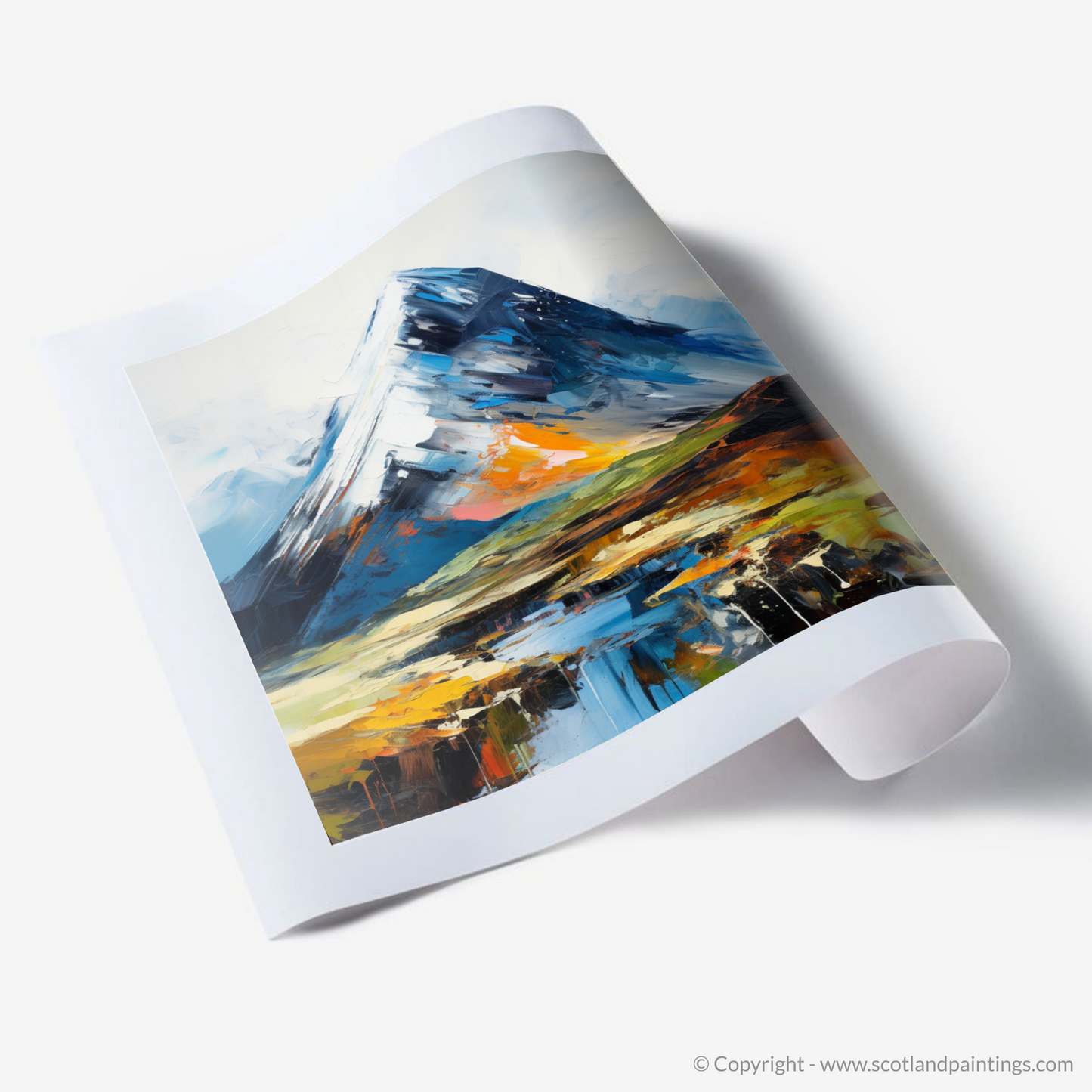 Painting and Art Print of Beinn a' Chròin. Beinn a' Chròin Unleashed: An Expressionist Ode to the Scottish Highlands.