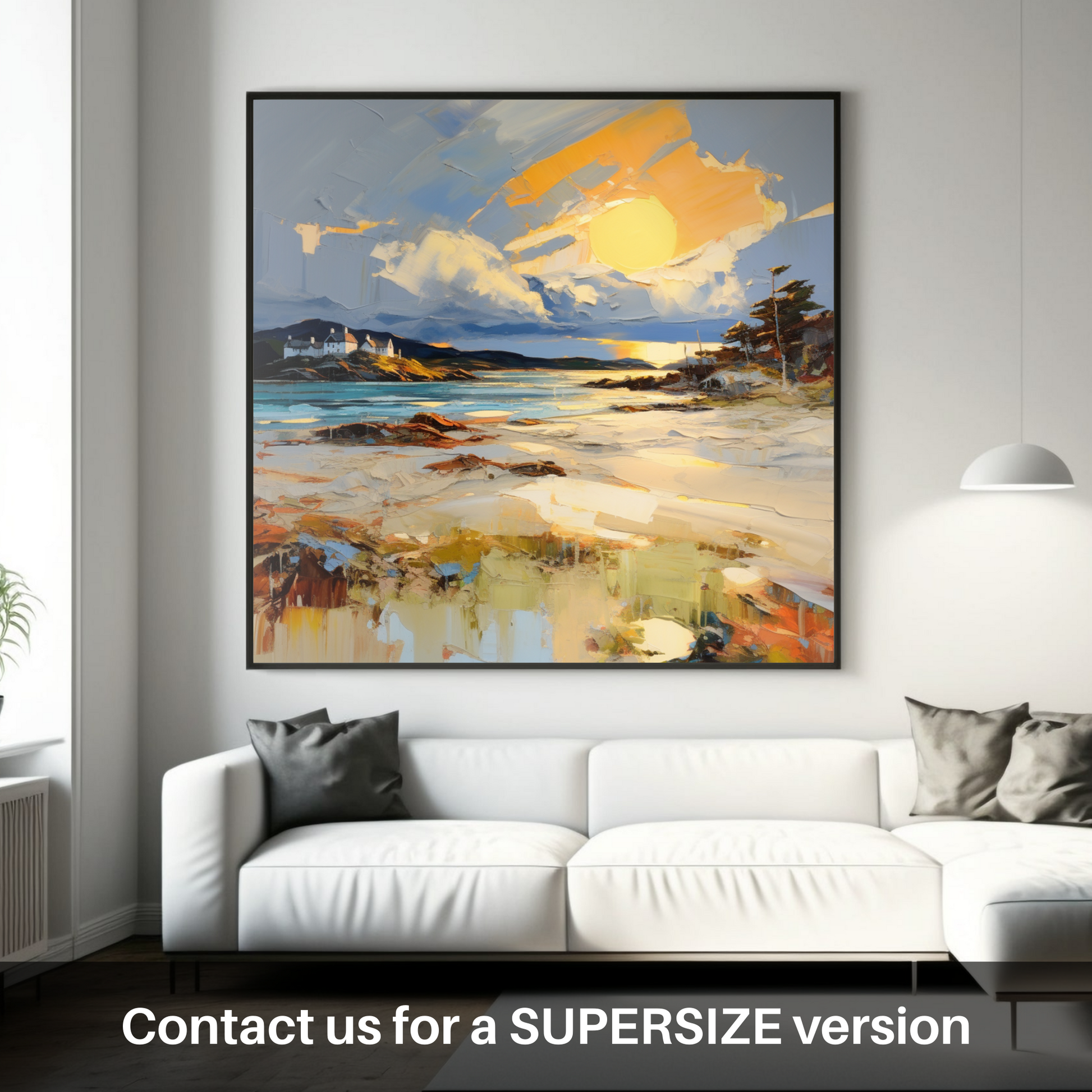 Huge supersize print of Camusdarach Beach at golden hour