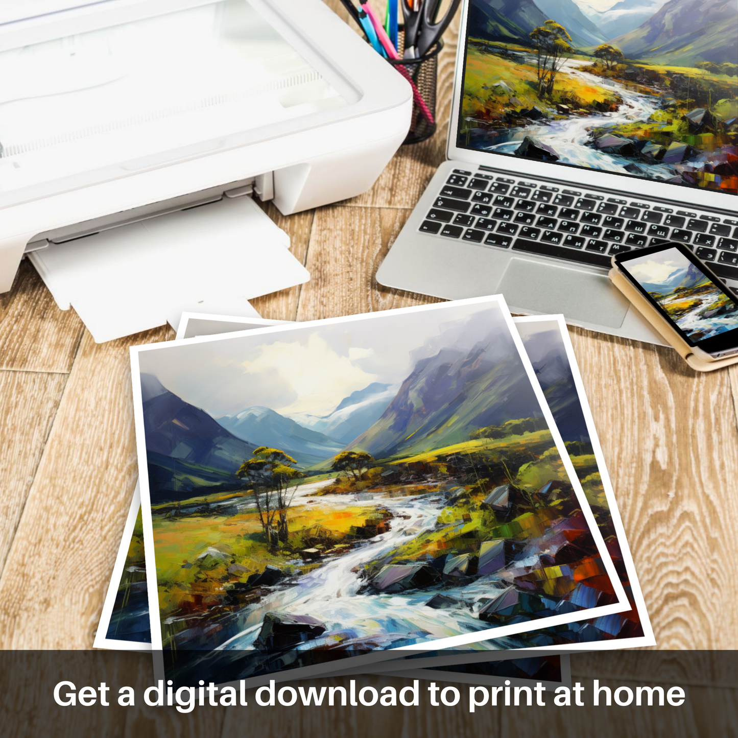 Downloadable and printable picture of Morning dew in Glencoe