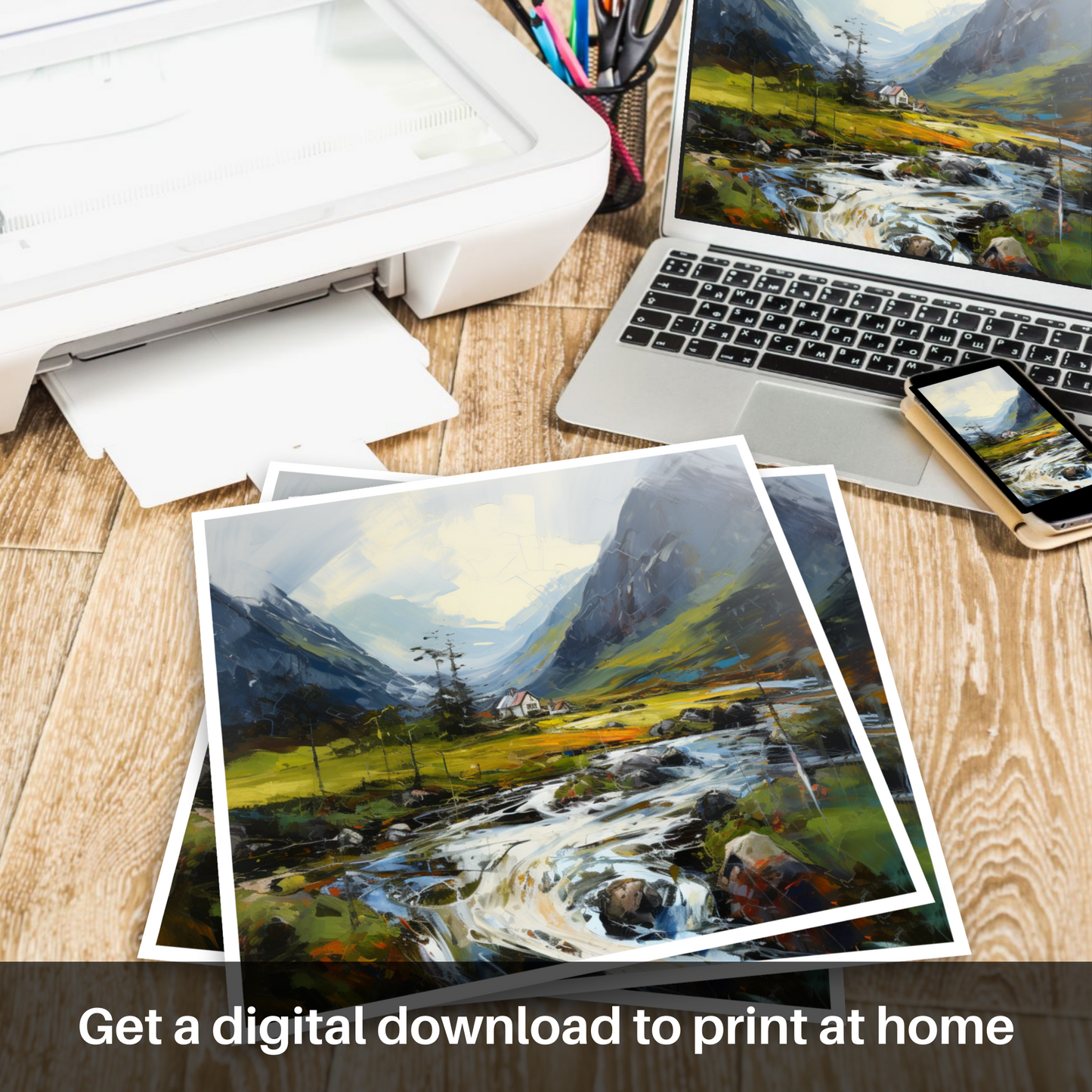 Downloadable and printable picture of Morning dew in Glencoe