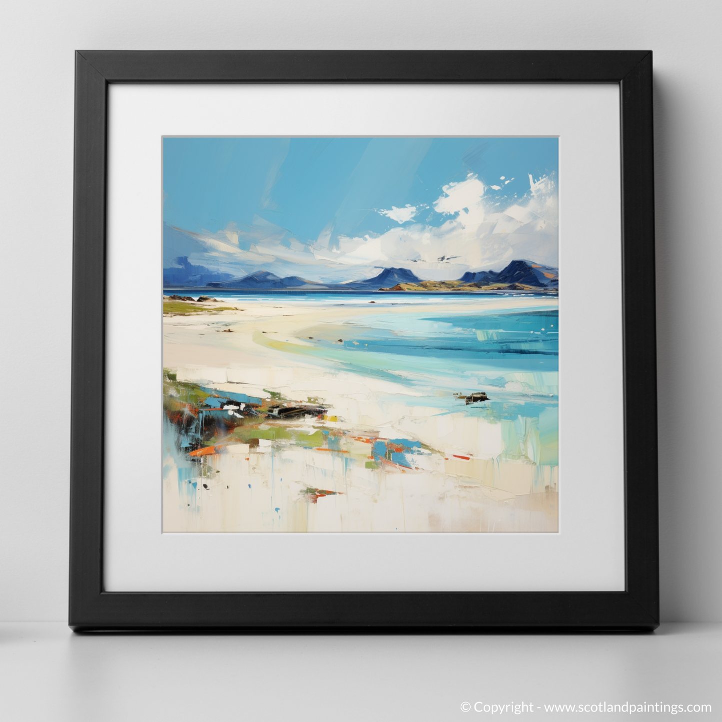 Art Print of Mellon Udrigle Beach, Wester Ross with a black frame