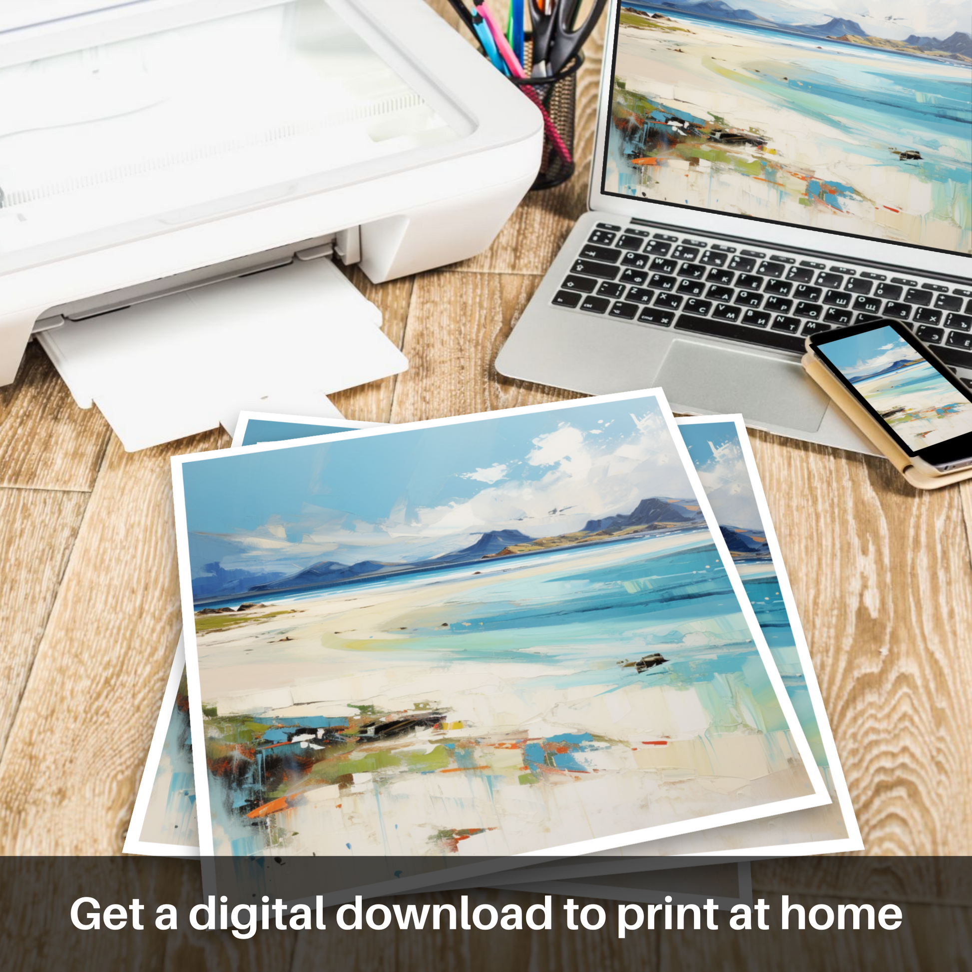 Downloadable and printable picture of Mellon Udrigle Beach, Wester Ross