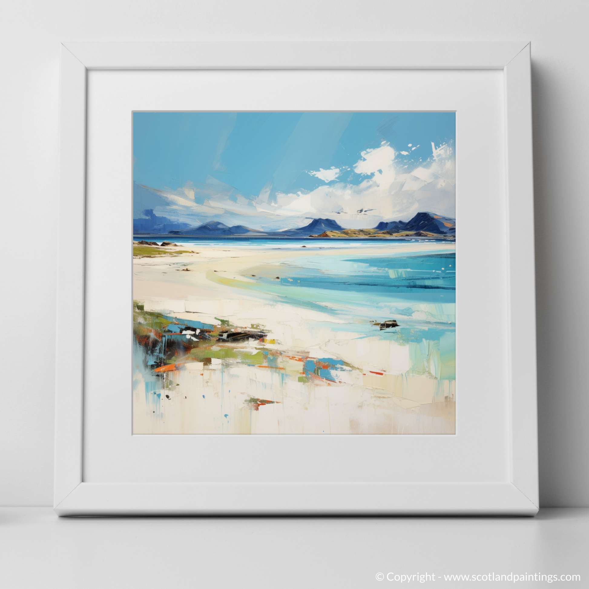 Art Print of Mellon Udrigle Beach, Wester Ross with a white frame