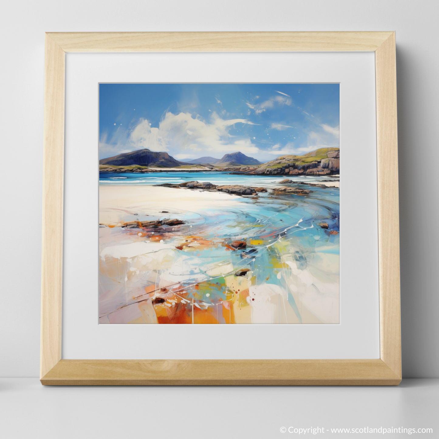 Art Print of Mellon Udrigle Beach, Wester Ross with a natural frame