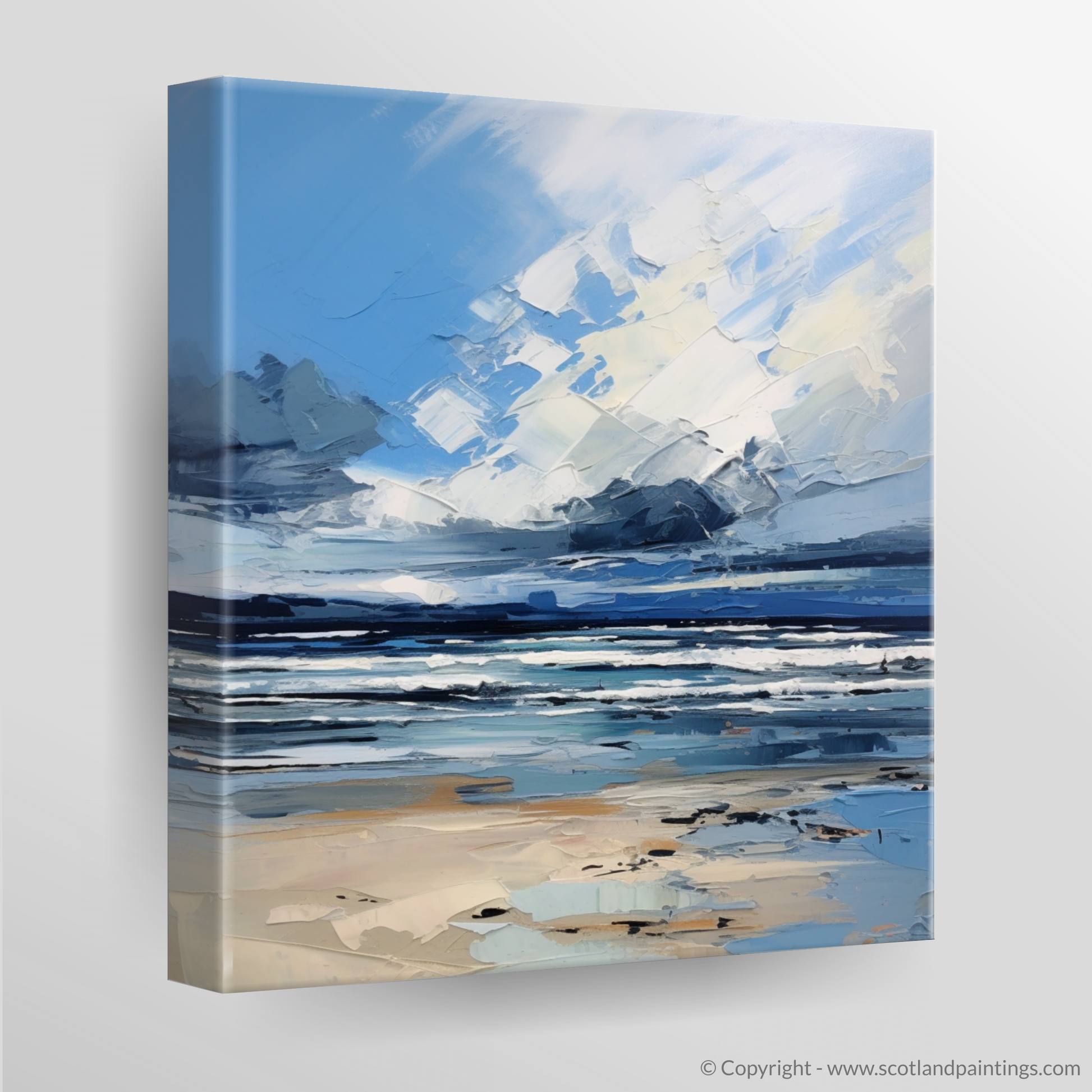Canvas Print of Gullane Beach with a stormy sky