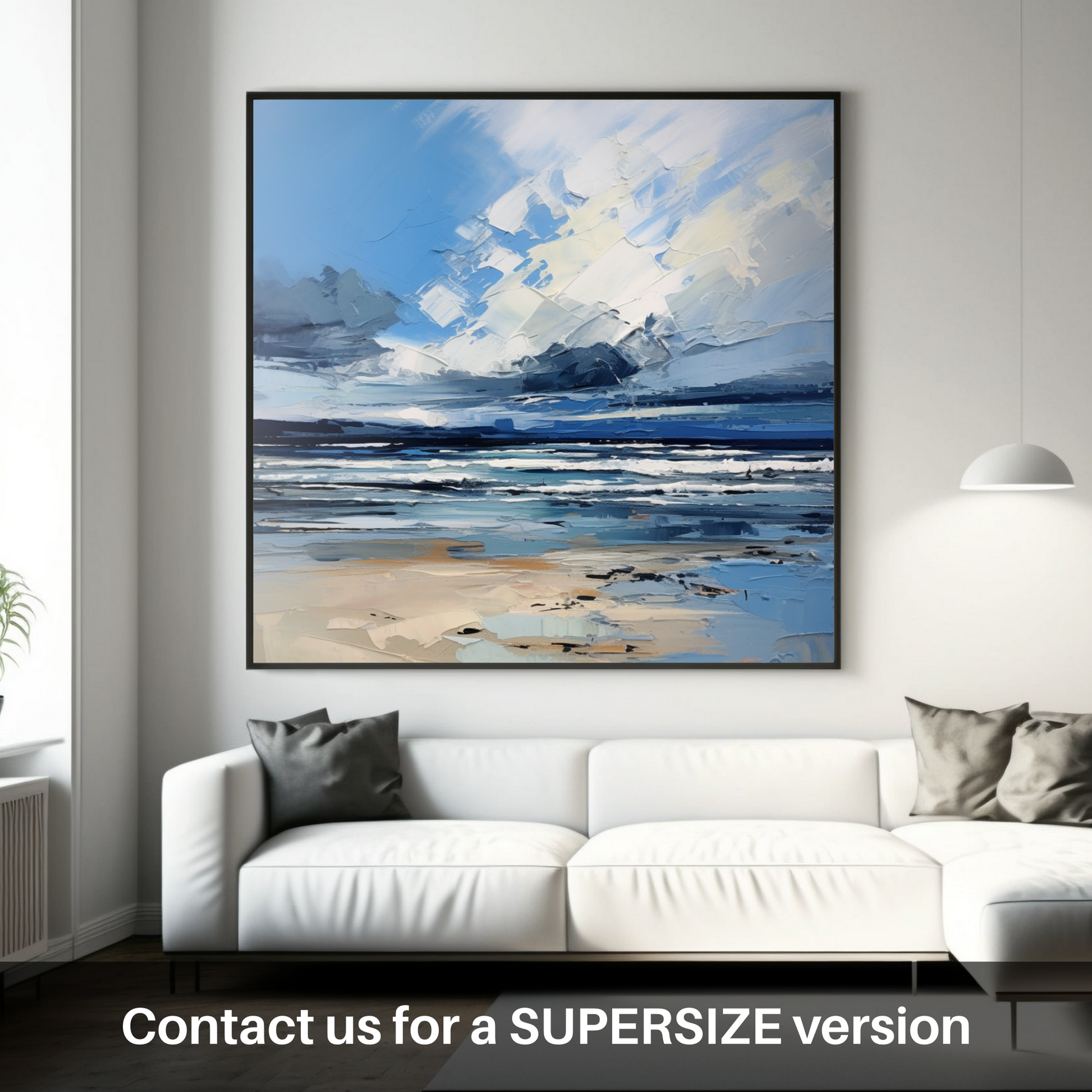 Huge supersize print of Gullane Beach with a stormy sky