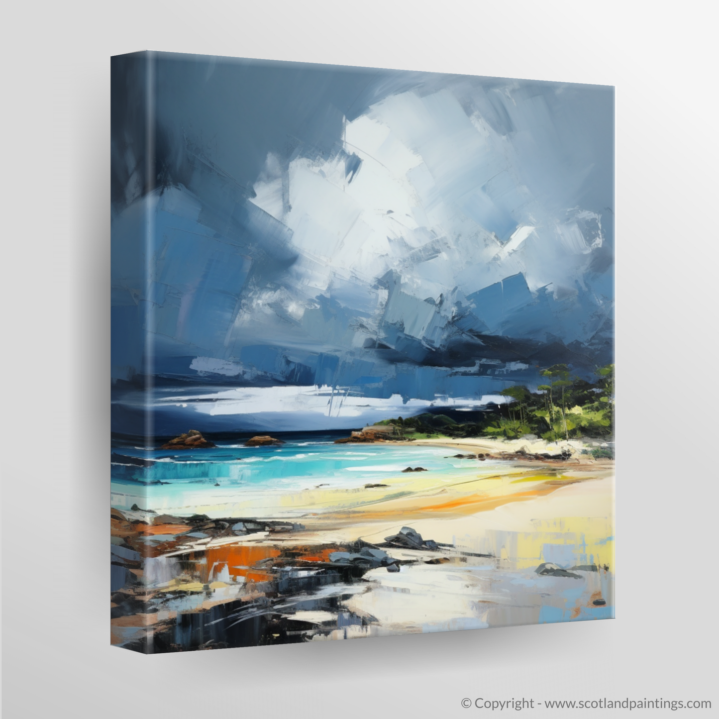 Canvas Print of Largo Bay with a stormy sky